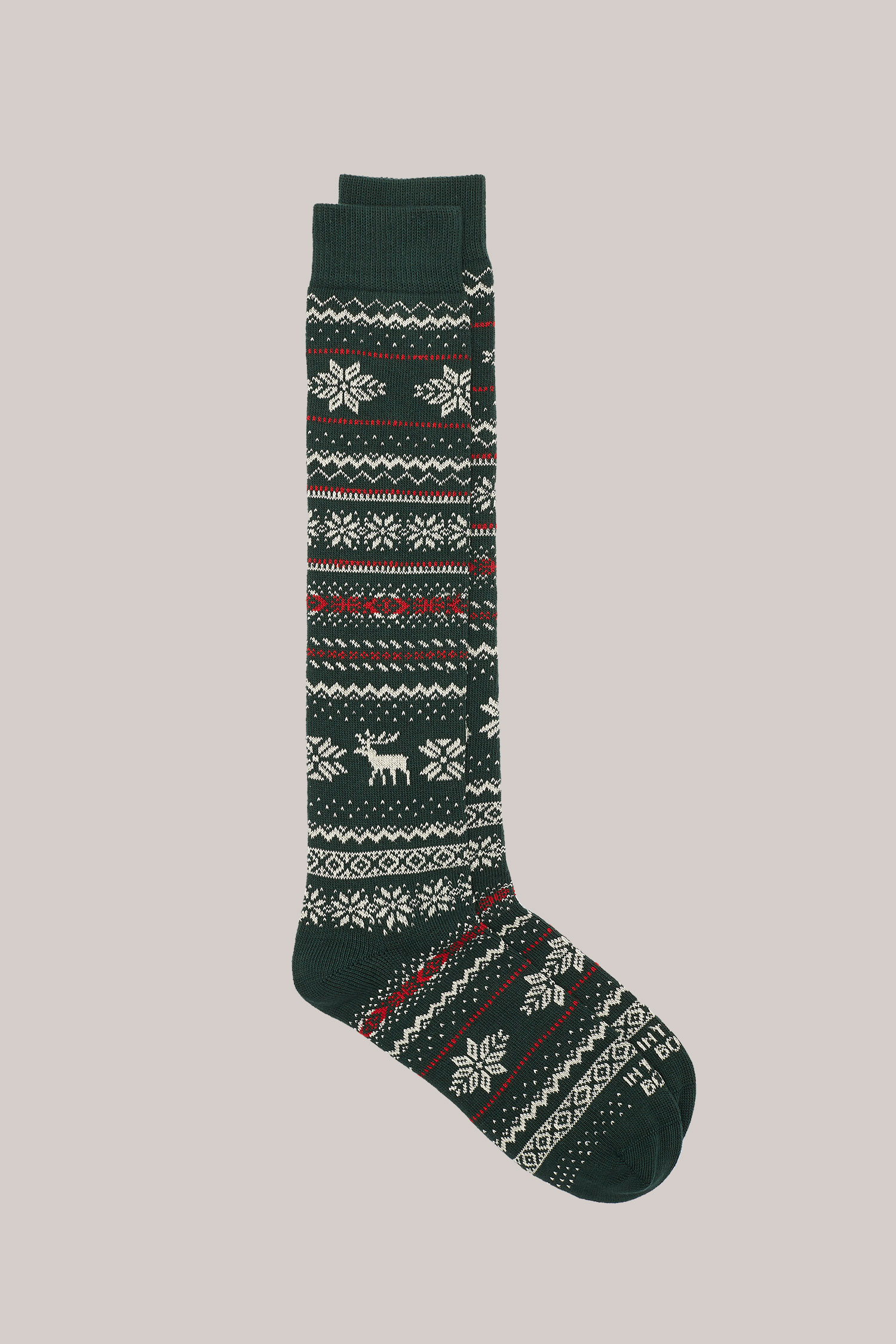 CALZE LUNGHE FANTASIA CHRISTMAS DEER VERDE SCURO