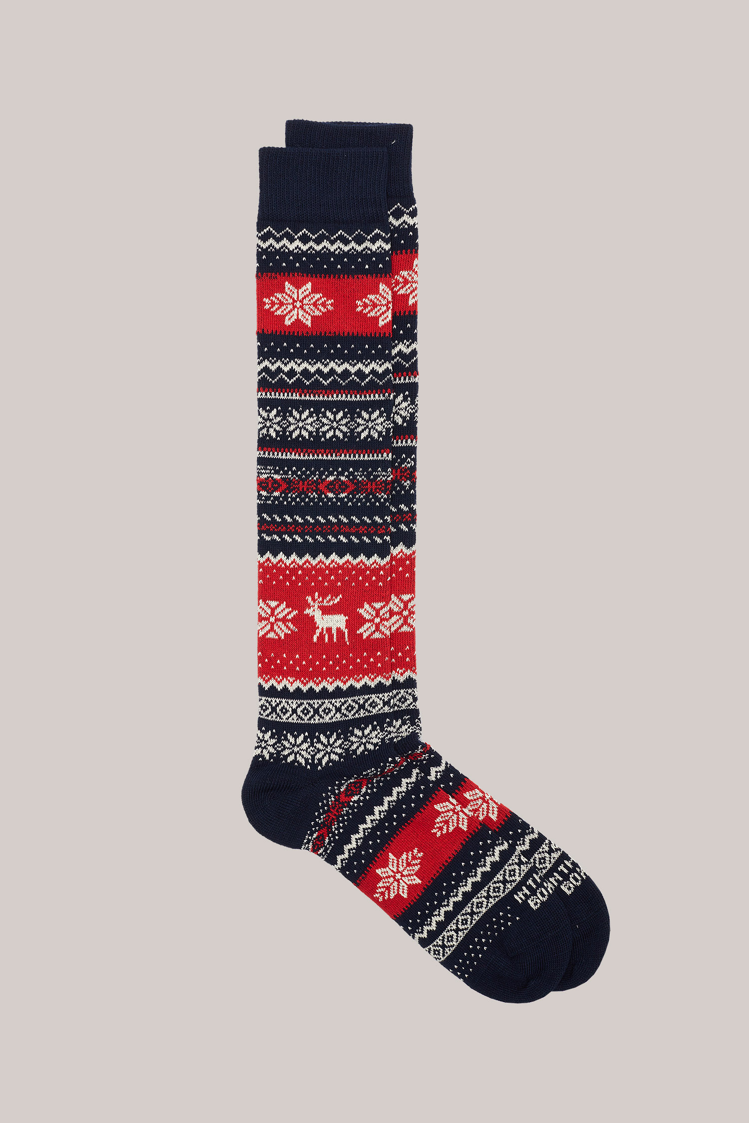 CALZE LUNGHE FANTASIA CHRISTMAS DEER BLU /ROSSO