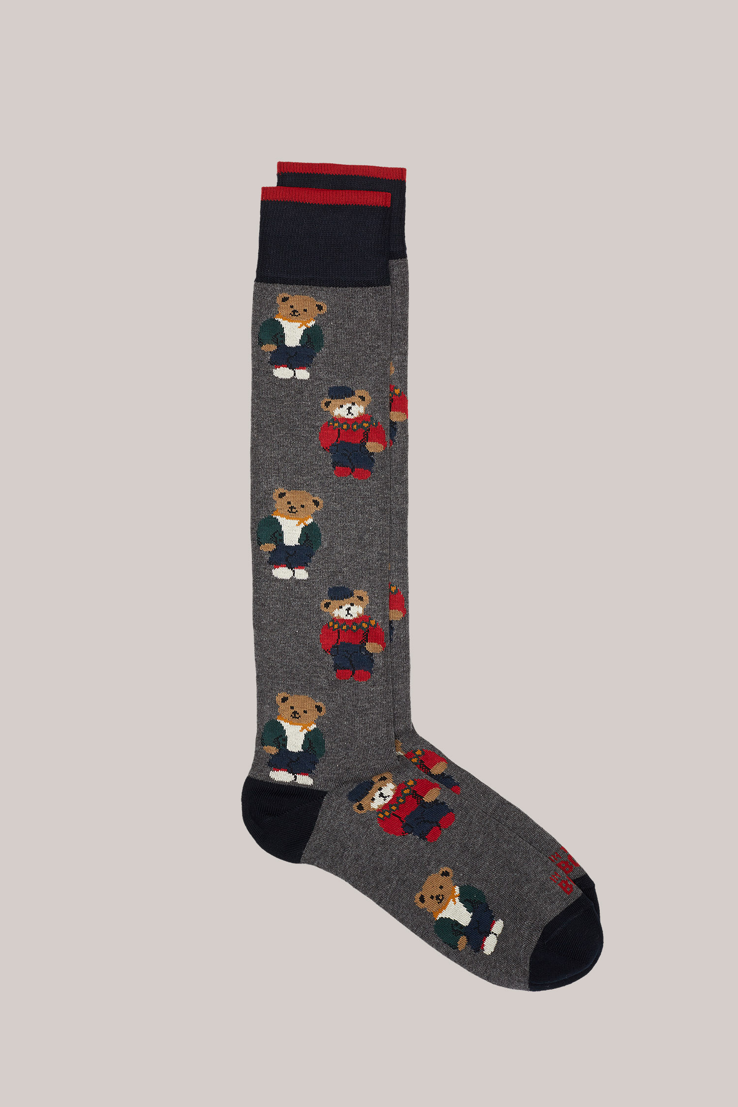 CALZE LUNGHE FANTASIA FUNNY BEAR GRIGIO SCURO