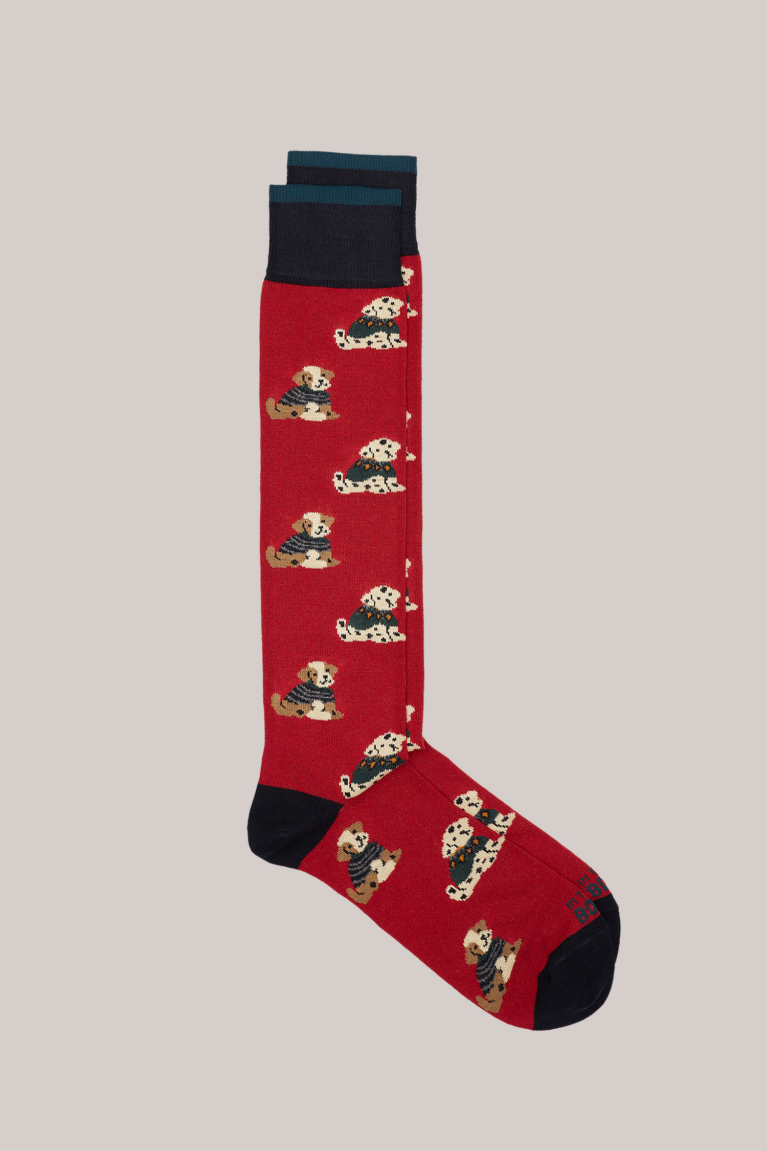 CALZE LUNGHE FANTASIA FUNNY DOG ROSSO