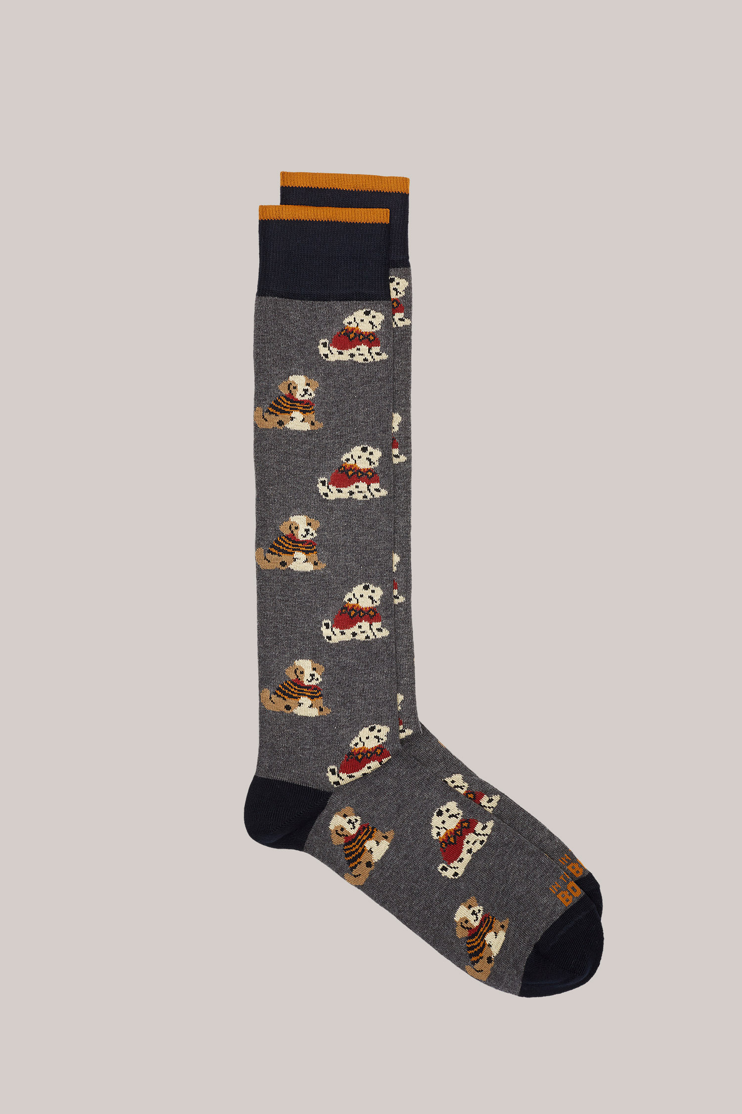 CALZE LUNGHE FANTASIA FUNNY DOG GRIGIO SCURO