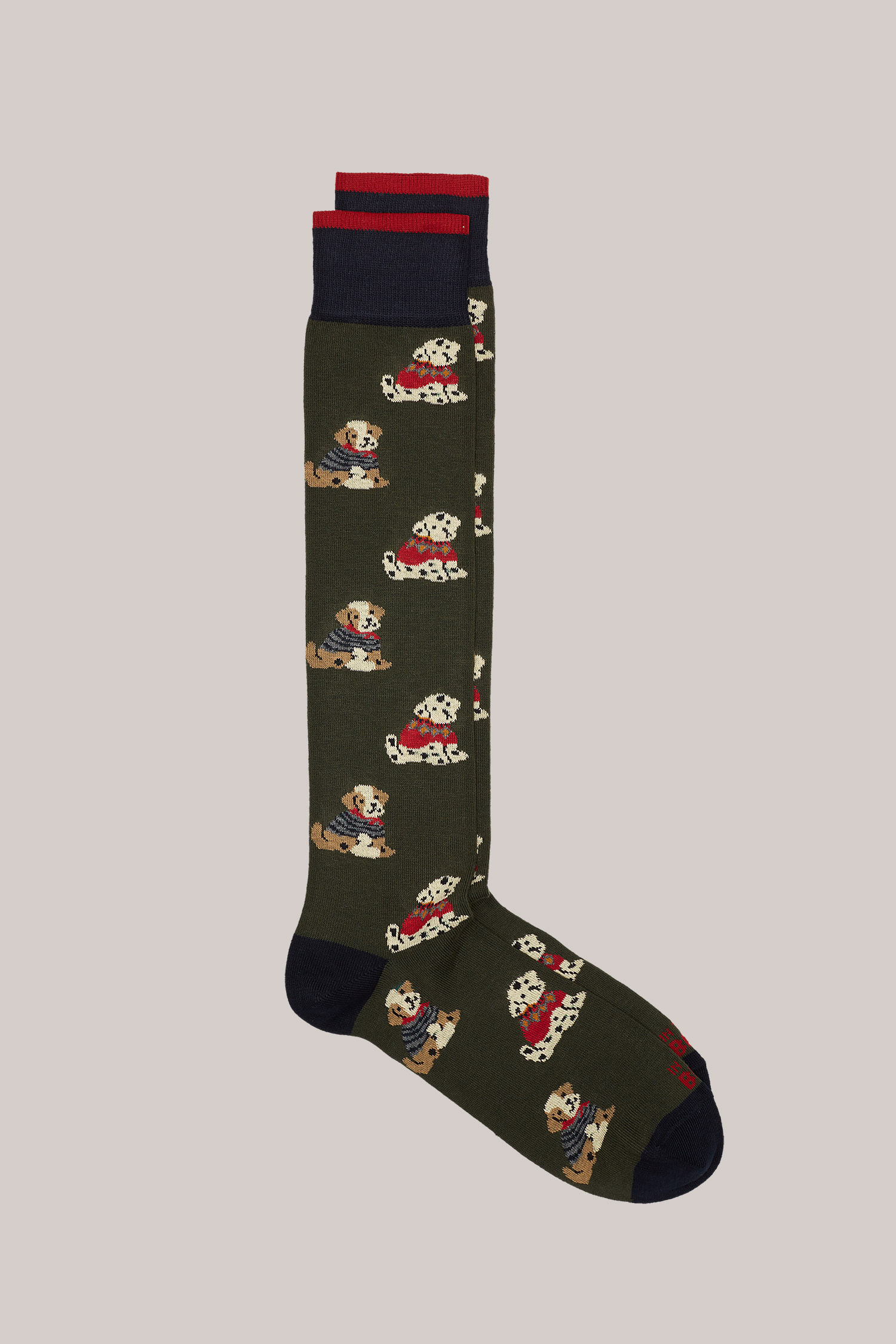 CALZE LUNGHE FANTASIA FUNNY DOG VERDE MILITARE
