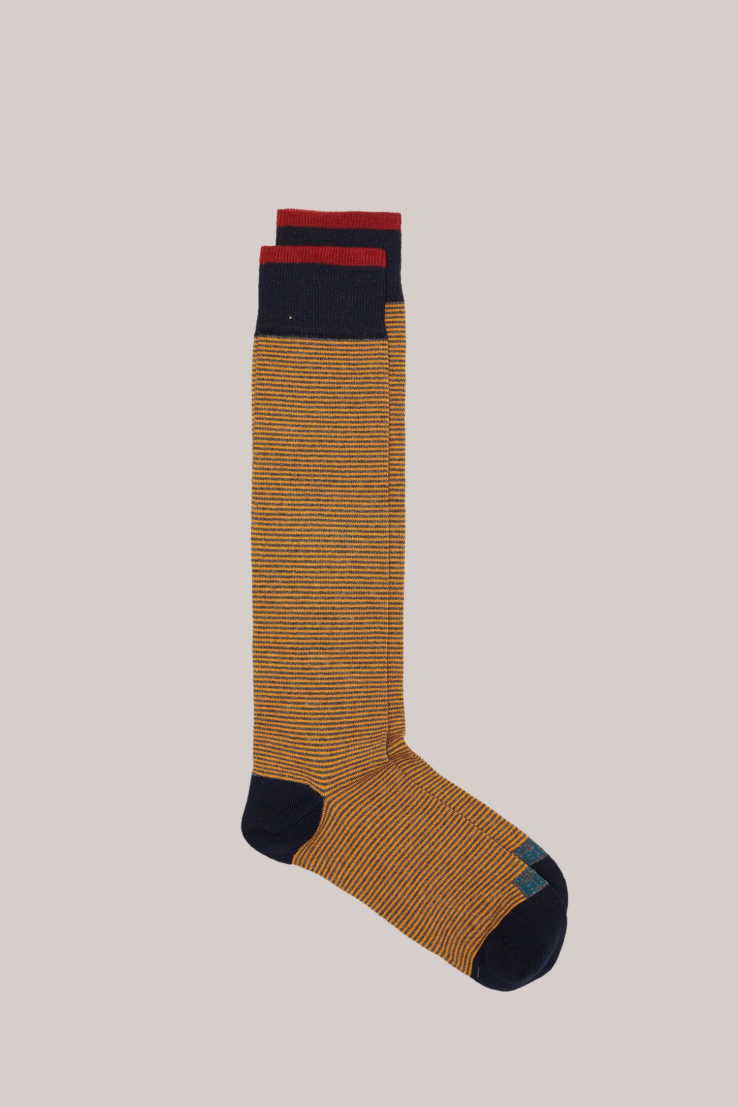 CALZE LUNGHE A RIGHE STRIPE CLASSIC GIALLO SCURO / GRIGIO SCURO
