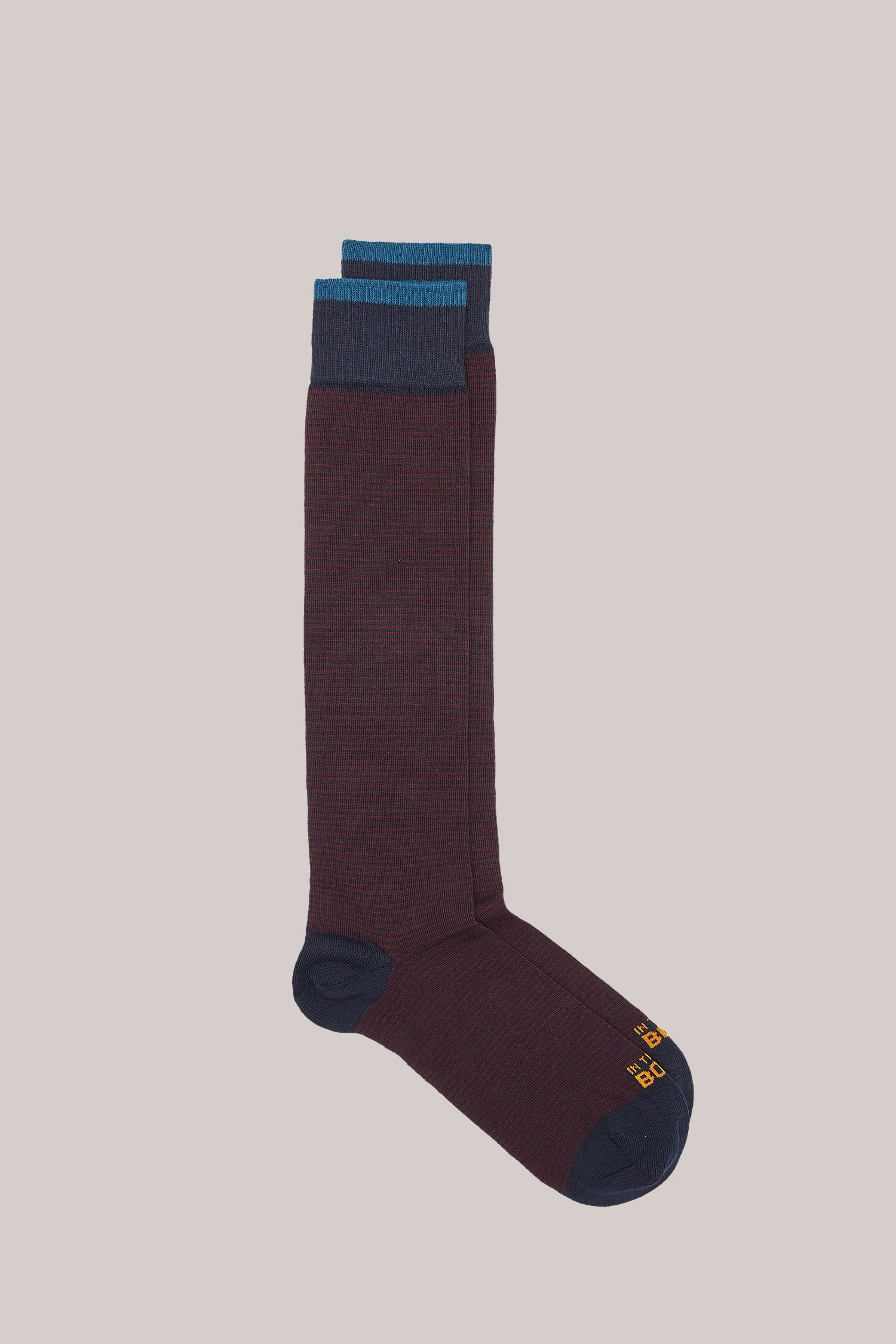 CALZE LUNGHE A RIGHE STRIPE CLASSIC BORDEAUX / BLU