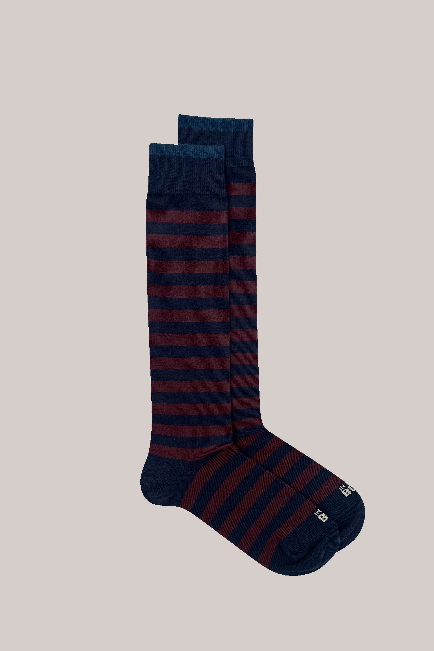 CALZE STRIPE RUGBY BLU/MARRONE