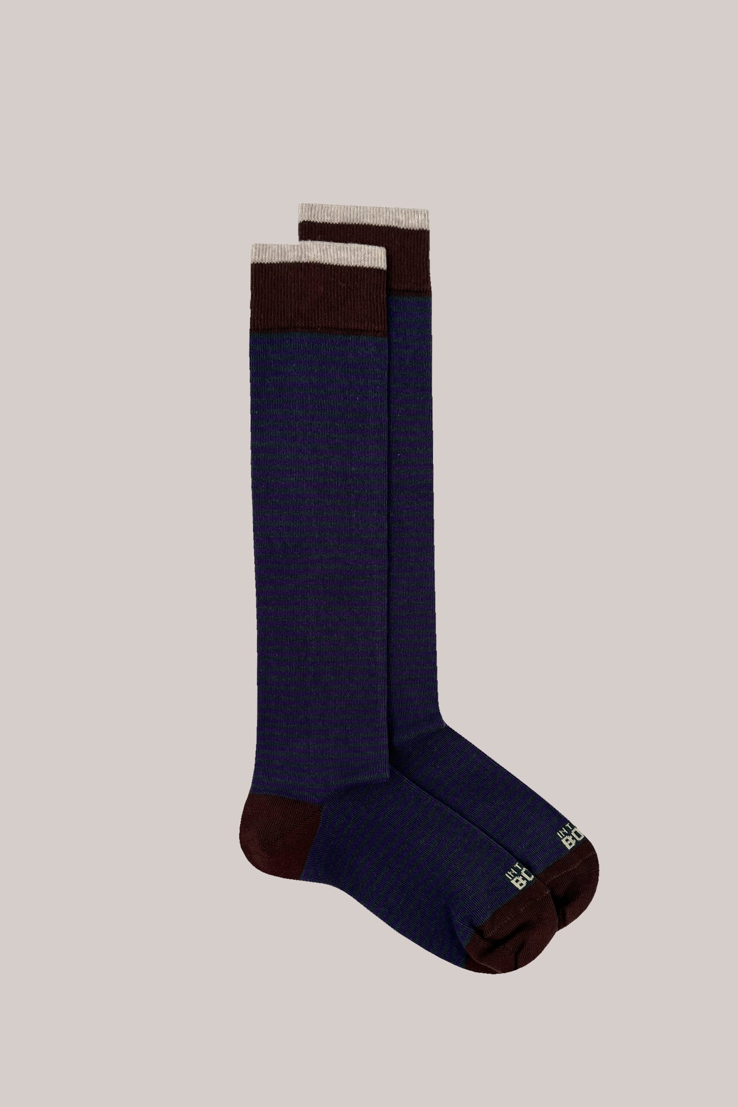 CALZE STRIPE CLASSIC VERDE SCURO/PRUGNA