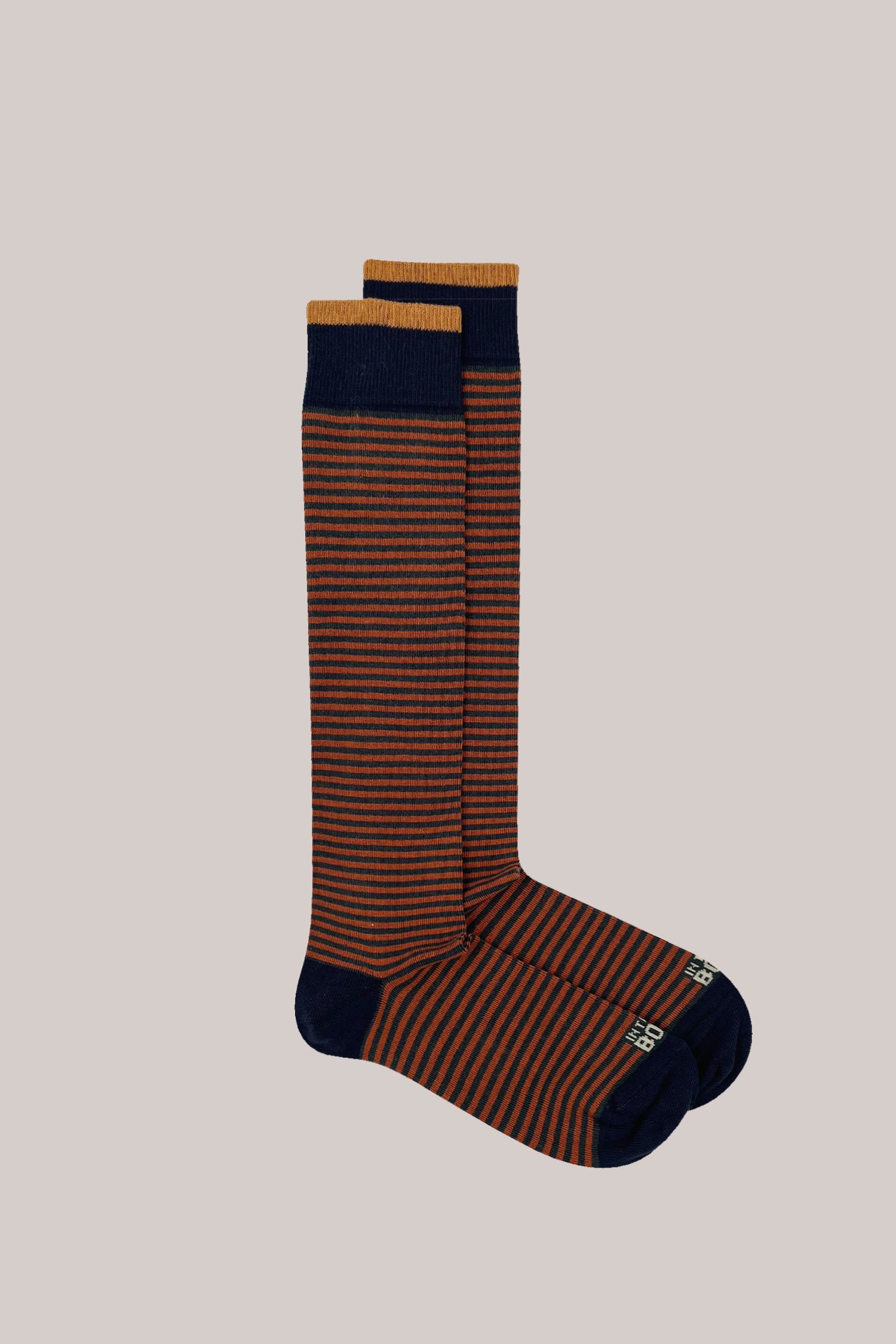 CALZE STRIPE CLASSIC ARANCIO SCURO/VERDE