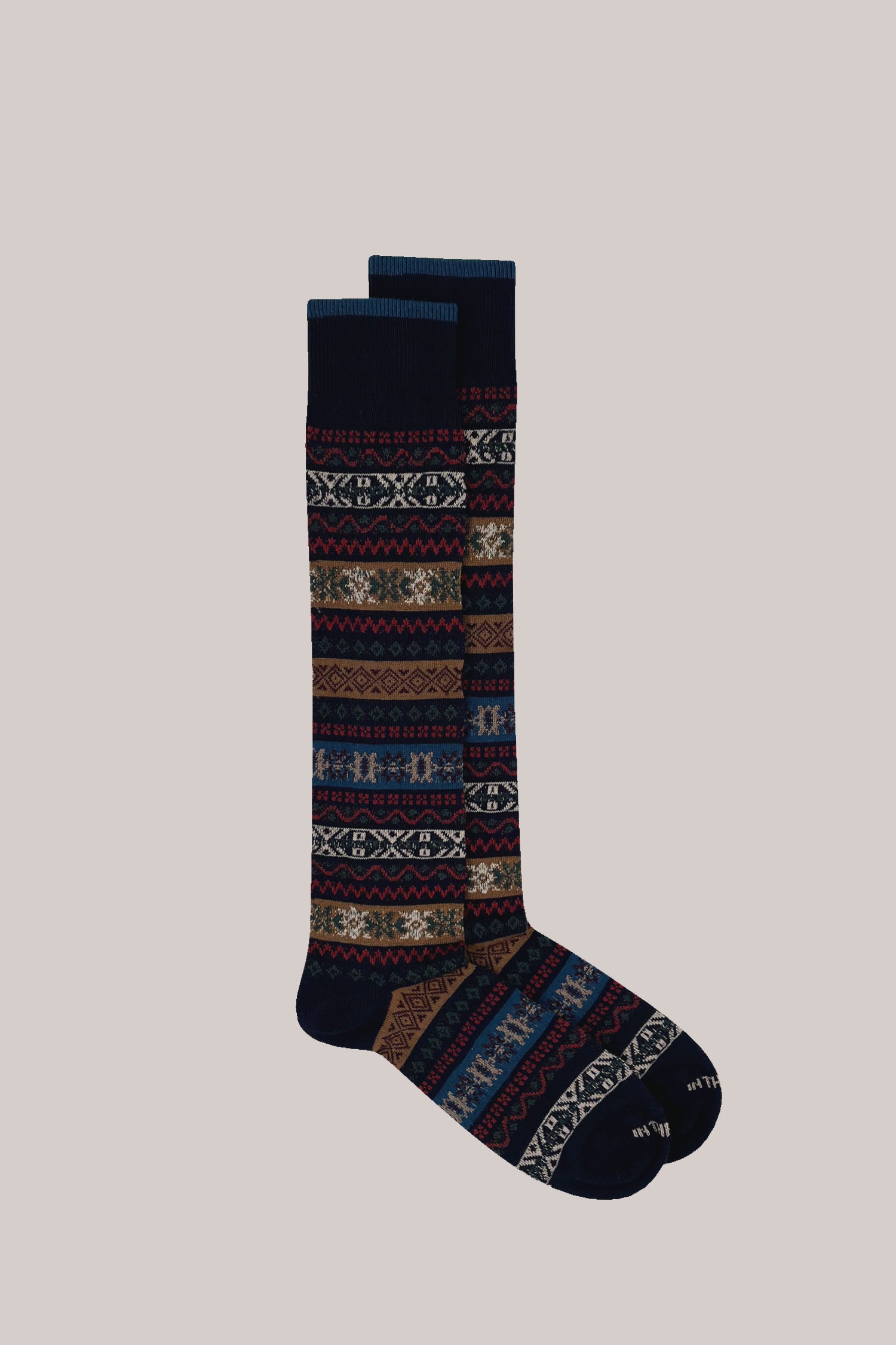 CALZE JACQUARD BLU MULTICOLOR
