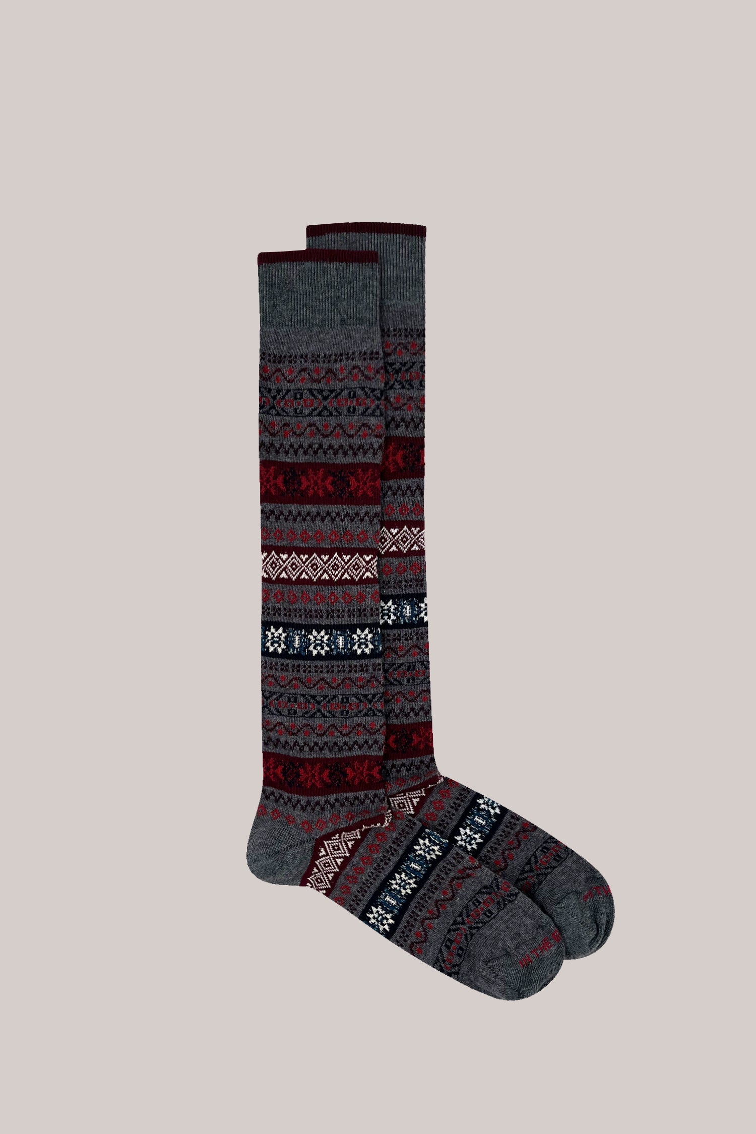 CALZE JACQUARD GRIGIO SCURO / MULTICOLOR