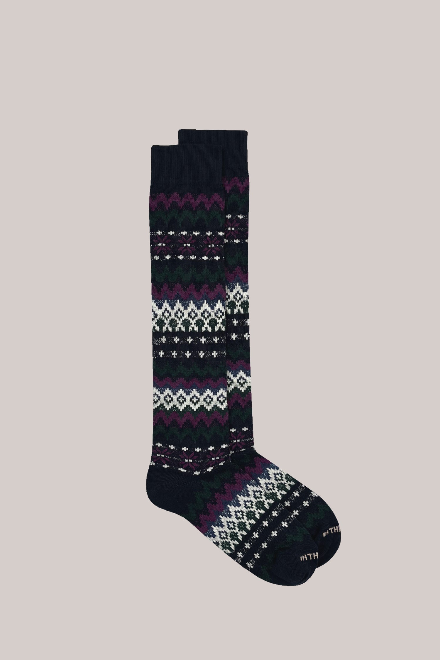 CALZE FAIR ISLE BLU / PANNA