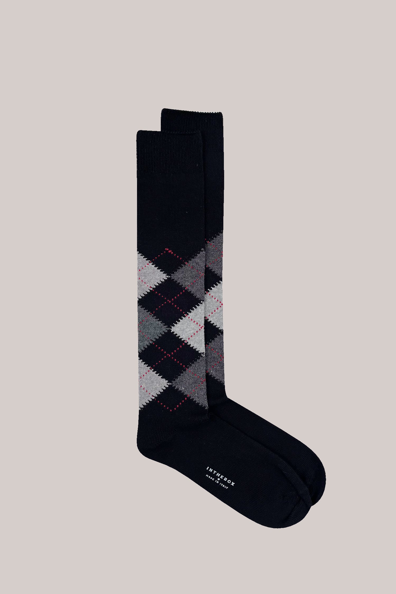 CALZE ARGYLE NERO/GRIGIO SCURO