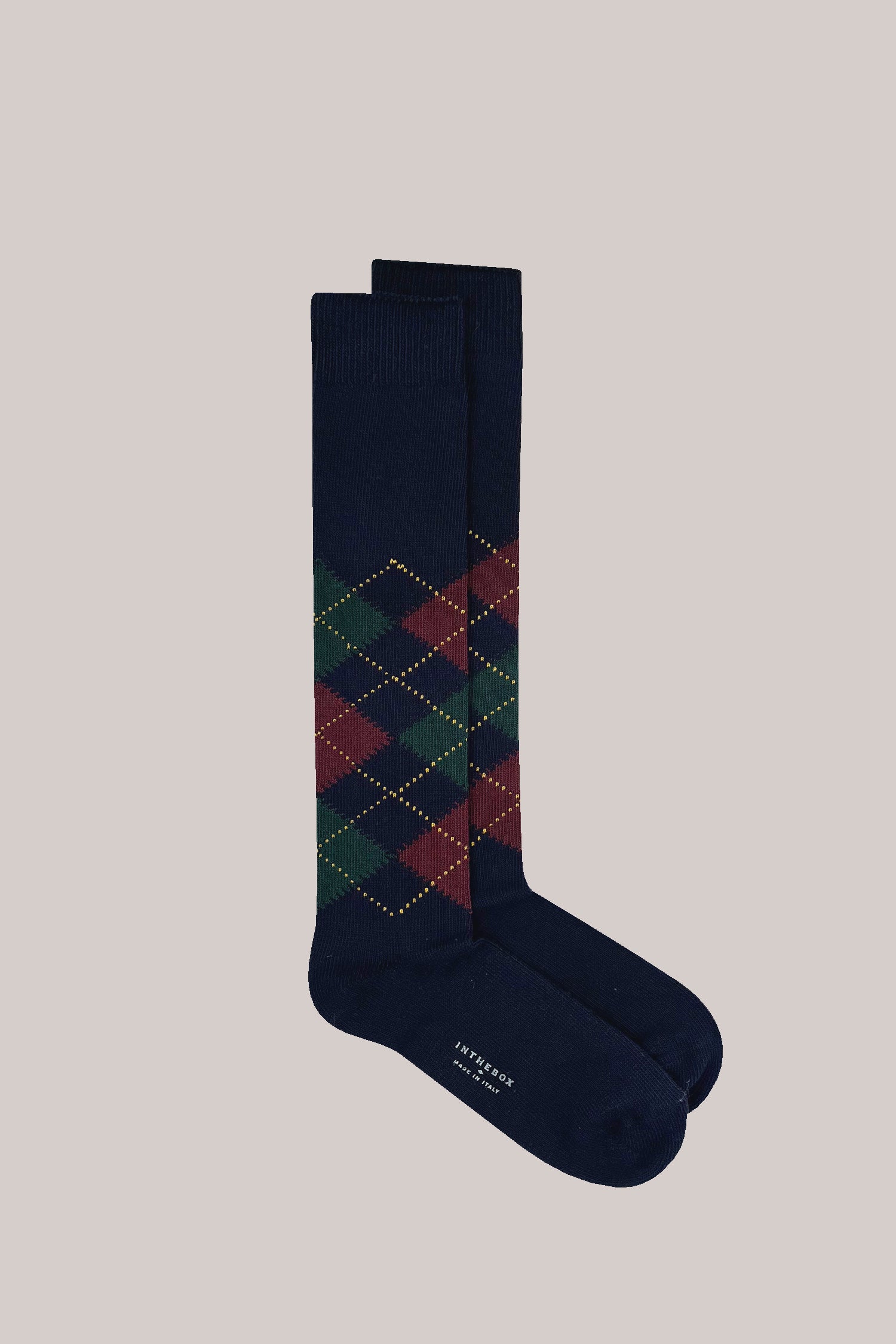CALZE ARGYLE BLU / BORDEAUX