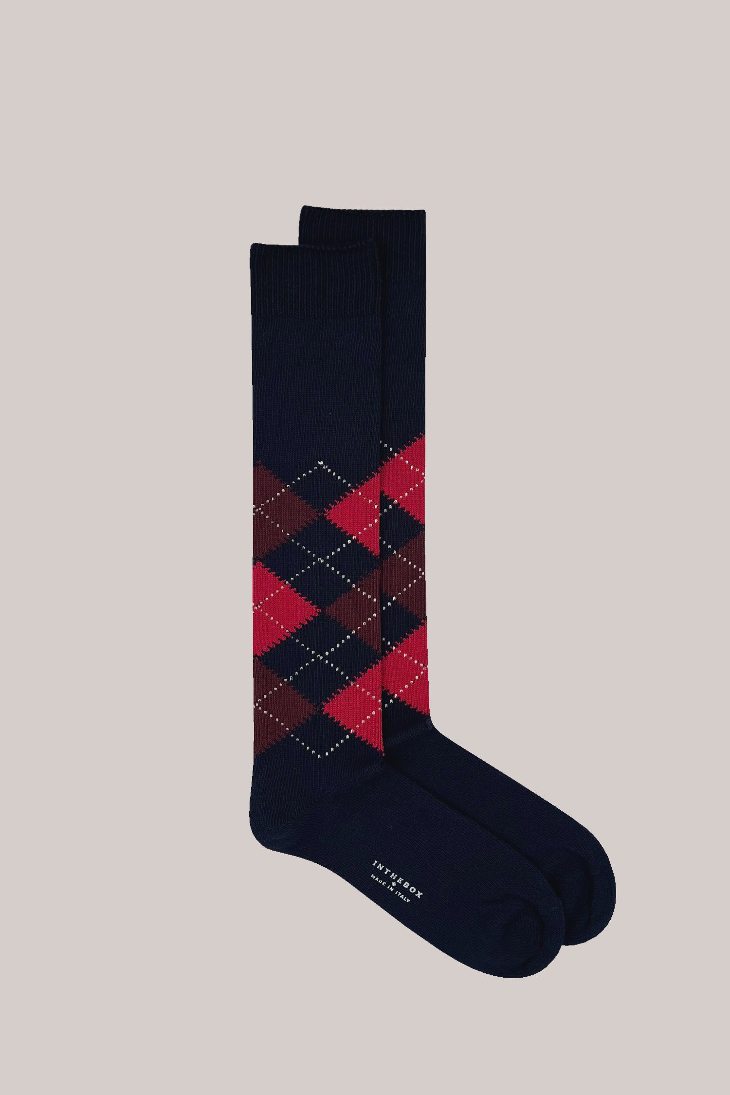 CALZE ARGYLE BLU /ROSSO