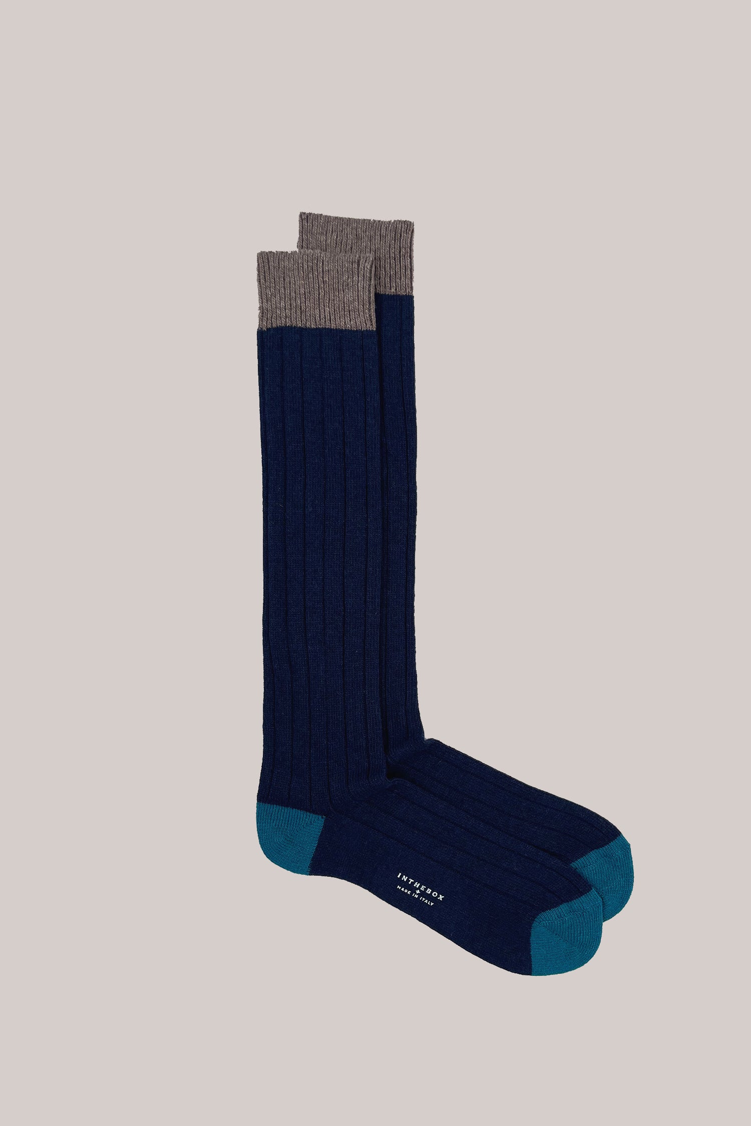 CALZE CACHEMIRE BASIC BLU