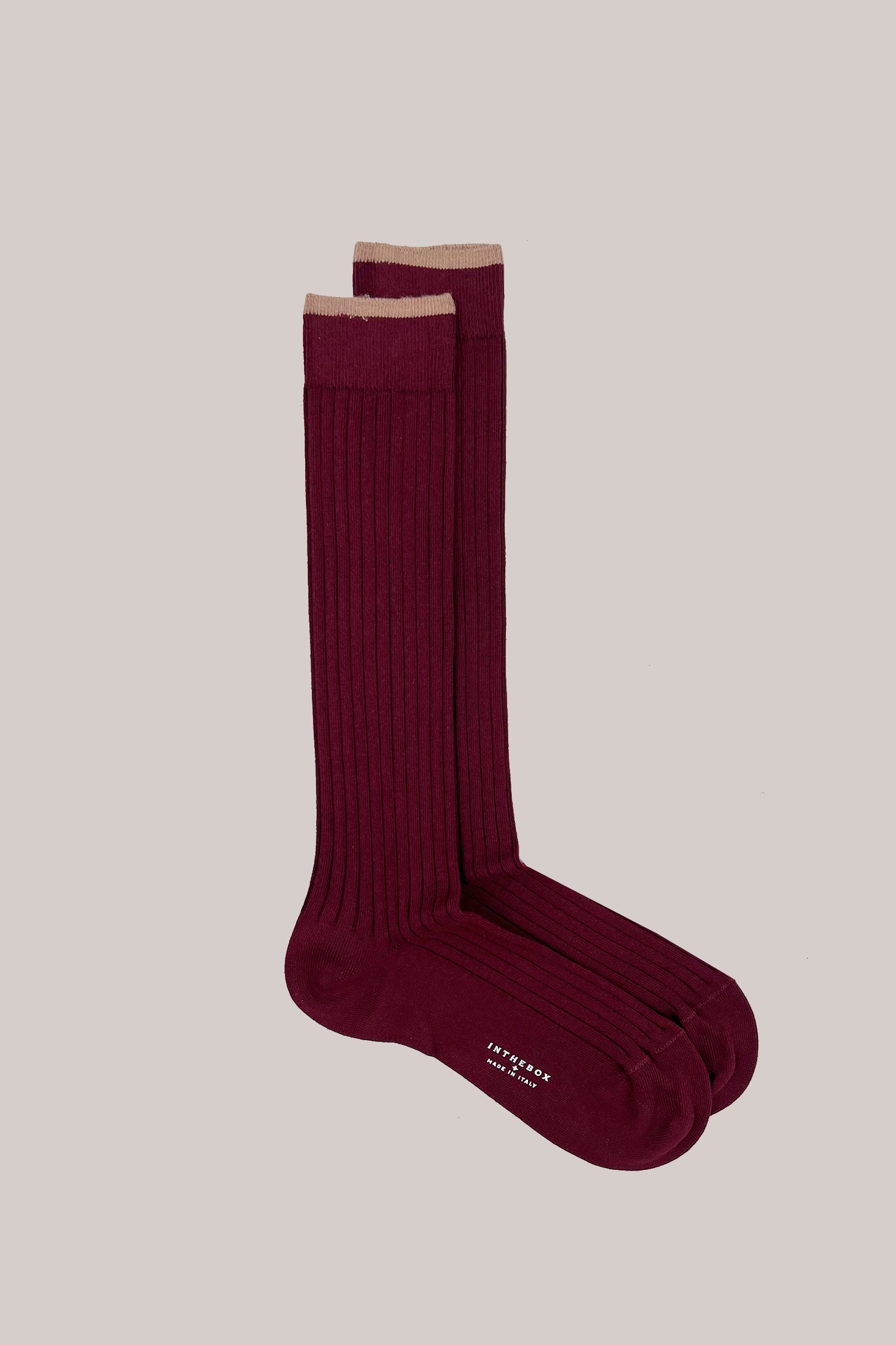CALZE COTTON BASIC BORDEAUX