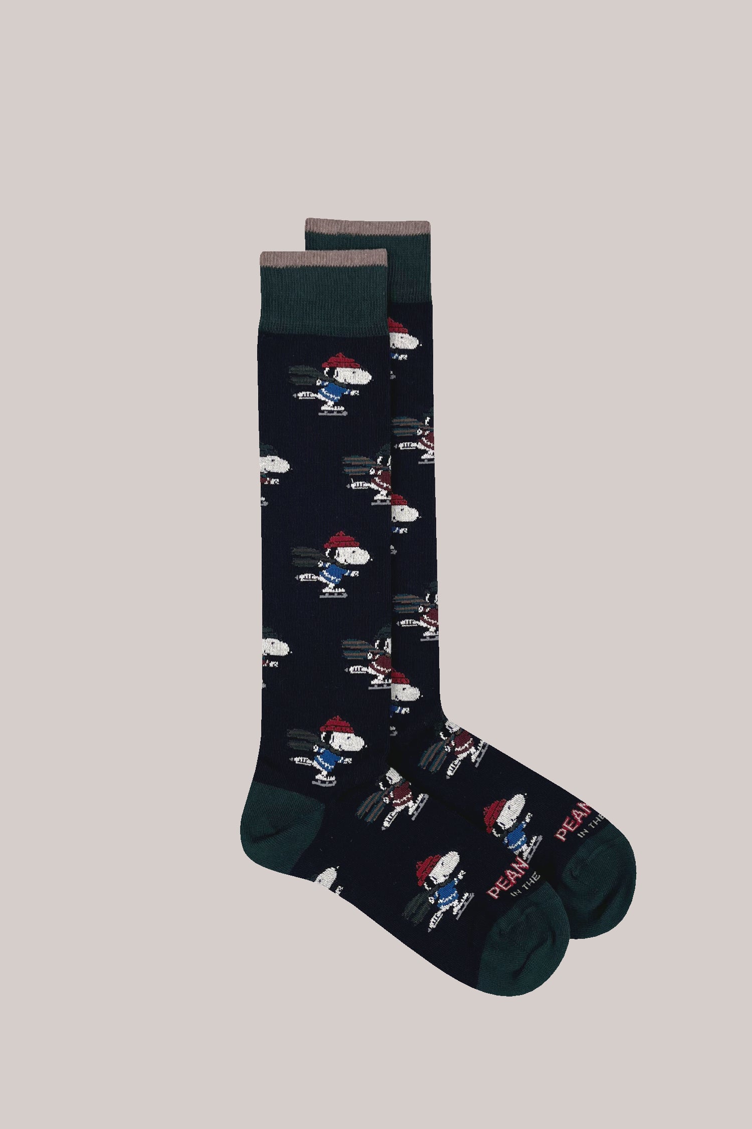 CALZE PEANUTS SNOOPY SKATING ALLOVER BLU
