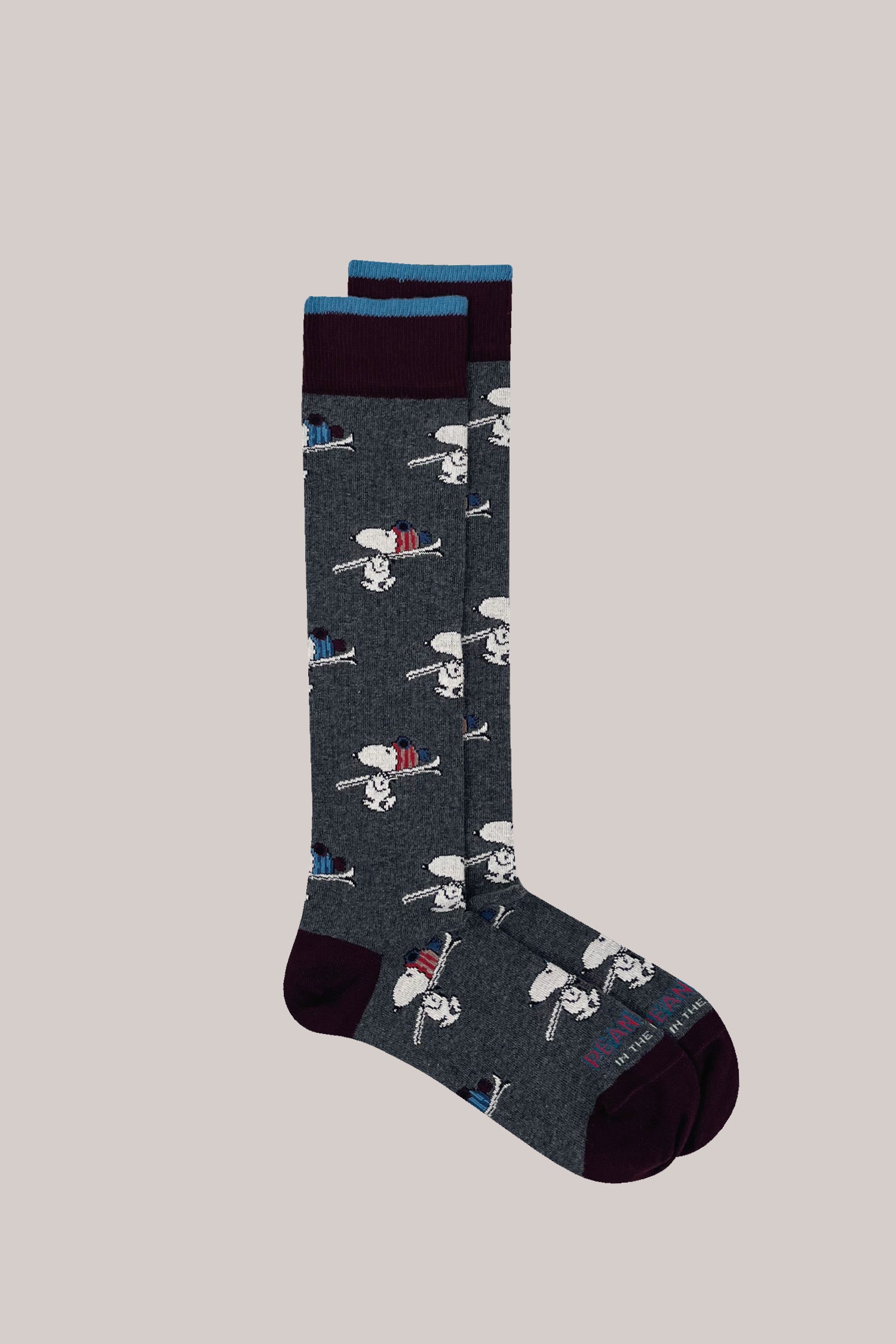 CALZE PEANUTS SNOOPY SKI ALLOVER GRIGIO SCURO