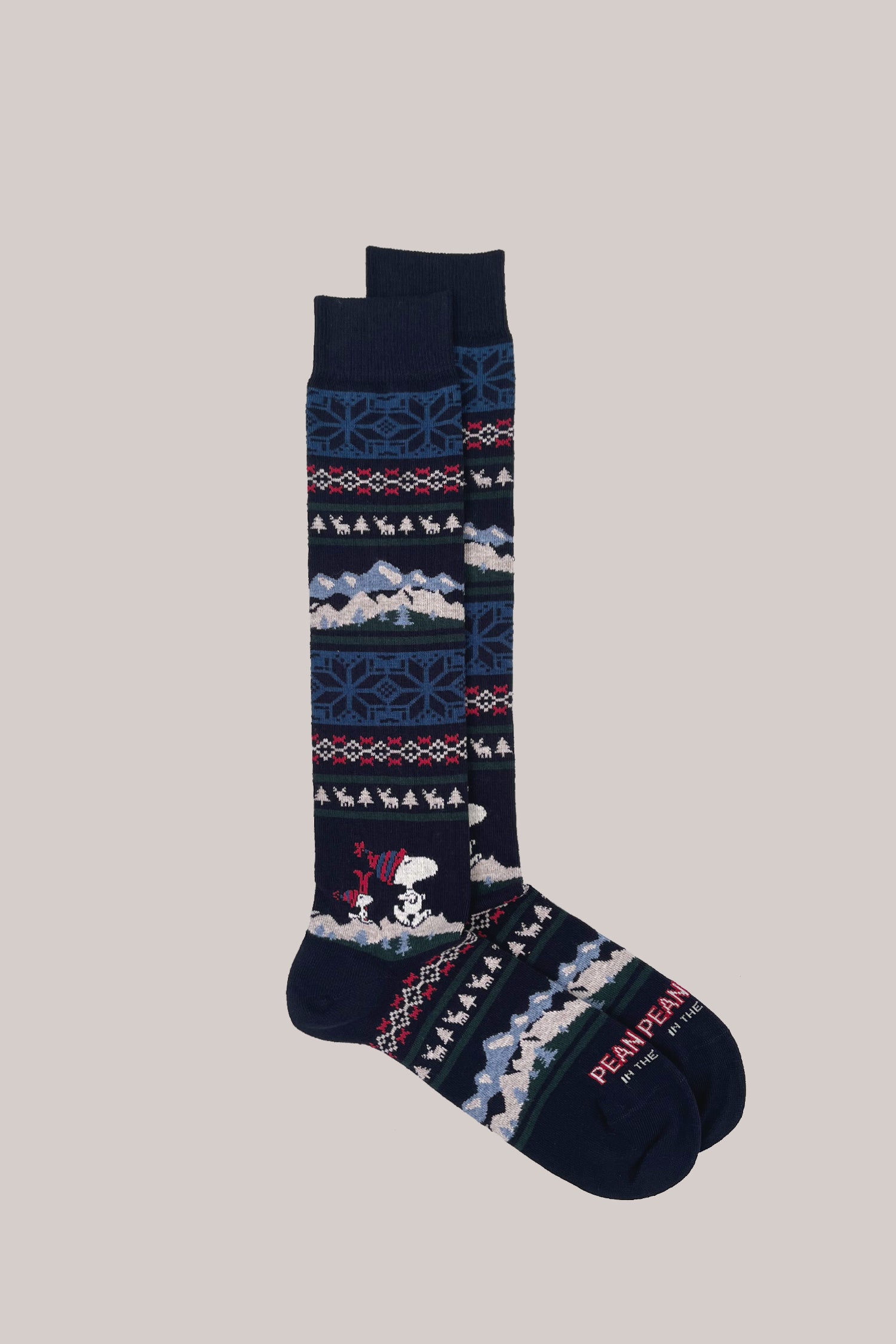 CALZE PEANUTS SNOOPY CHRISTMAS STRIPES BLU