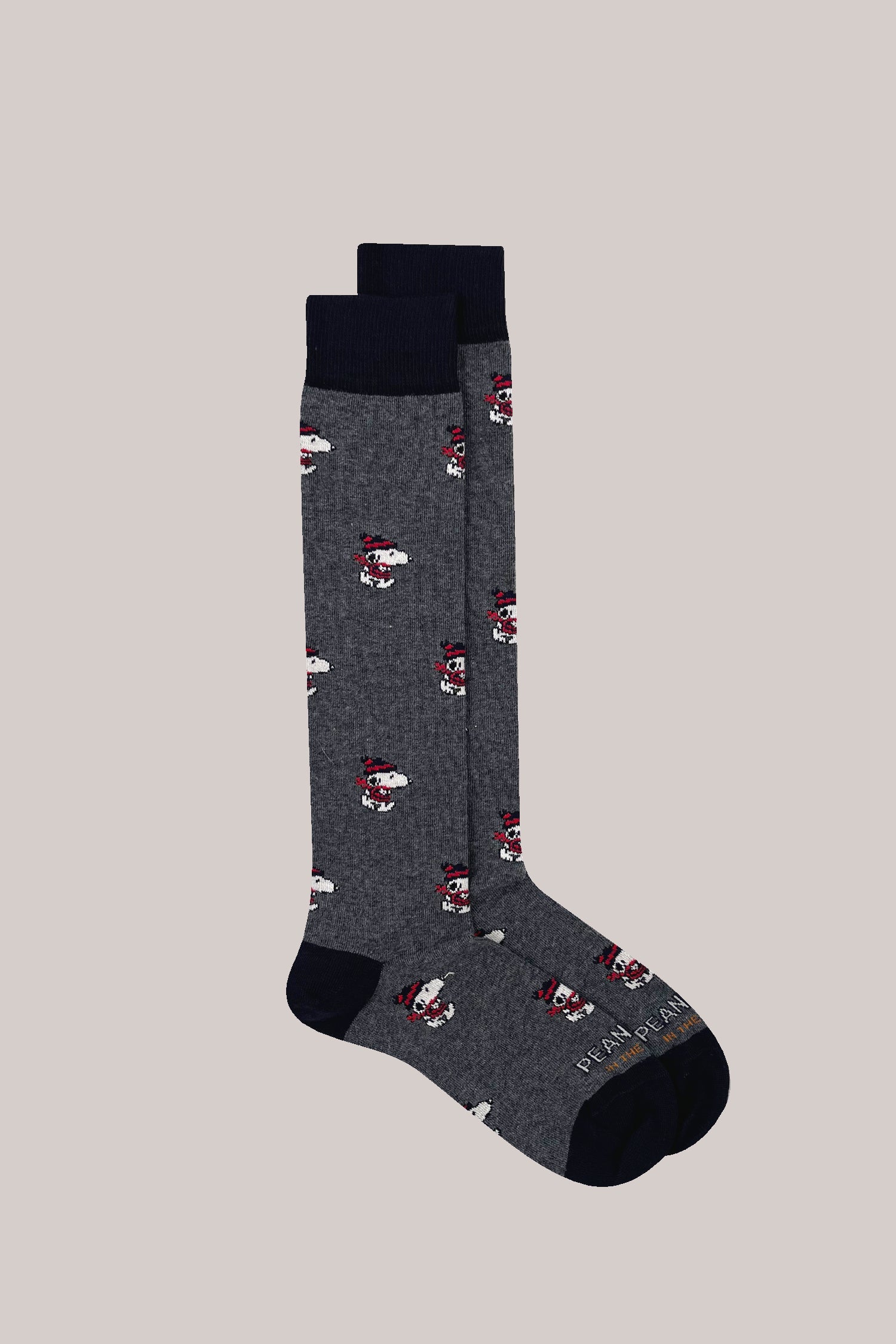 CALZE PEANUTS SNOOPY RUNNING ALLOVER GRIGIO SCURO