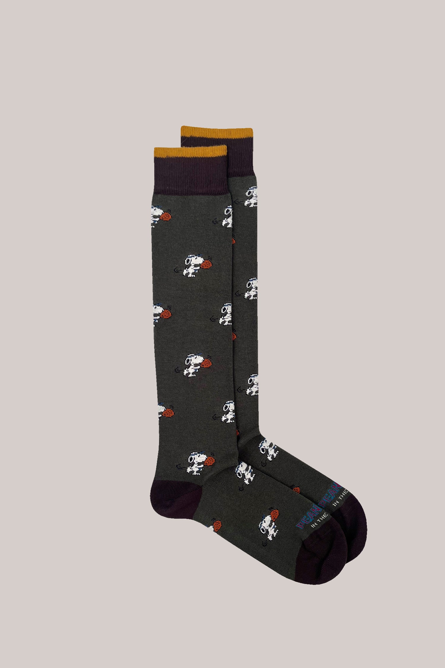 CALZE PEANUTS SNOOPY PADDLE ALLOVER VERDE MILITARE