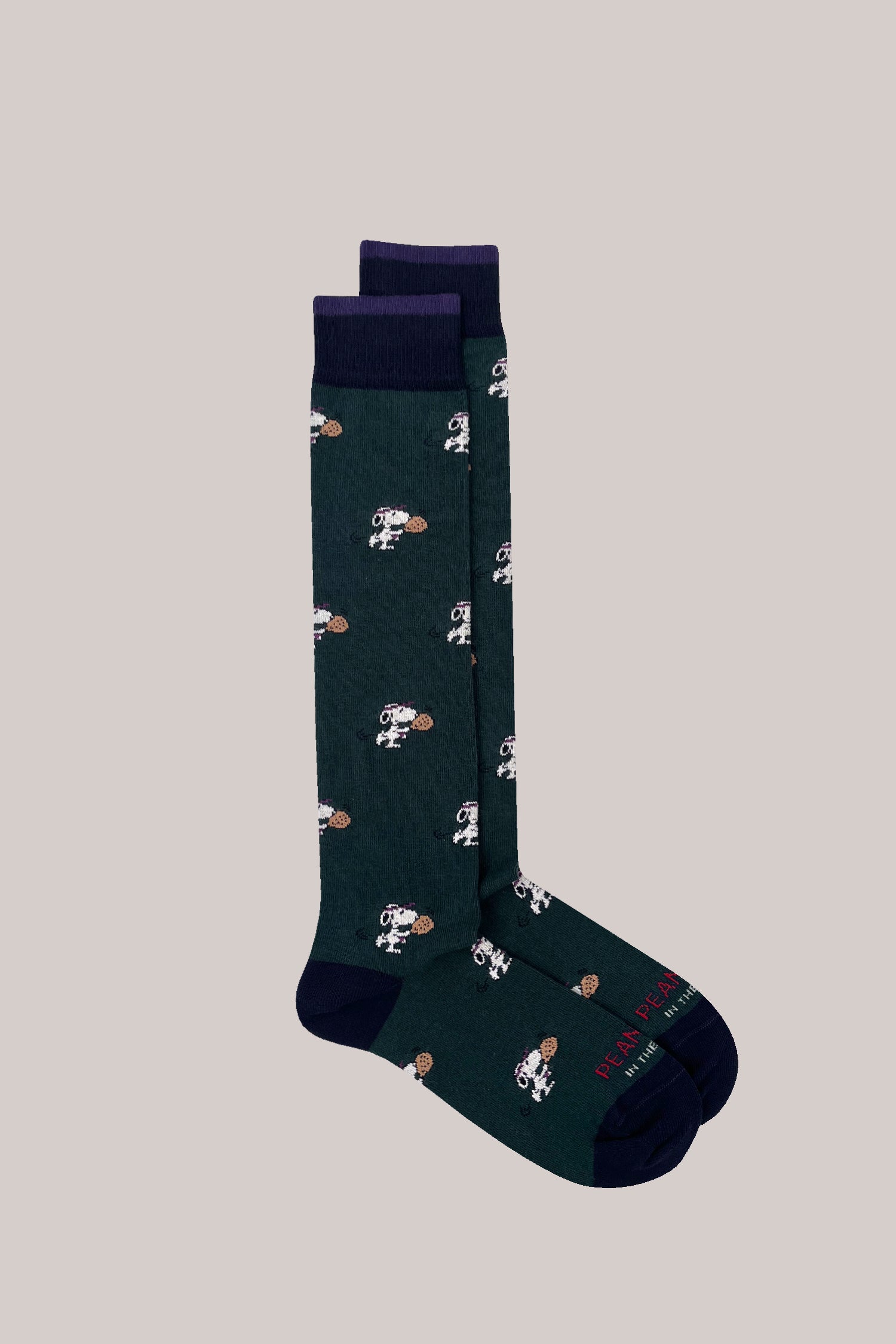CALZE PEANUTS SNOOPY PADDLE ALLOVER VERDE SCURO