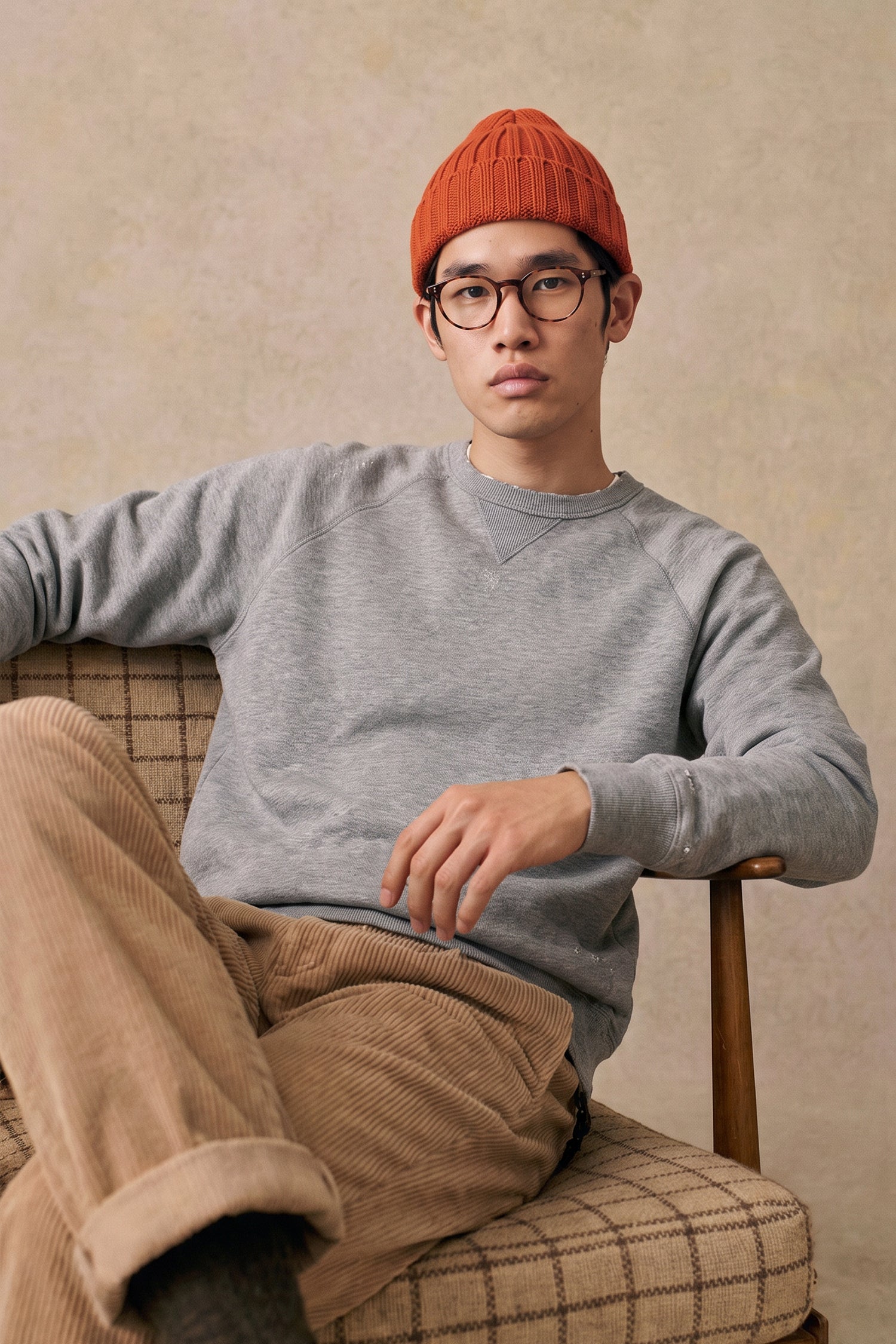 FELPA GIROCOLLO BASIC VINTAGE GRIGIO MELANGE