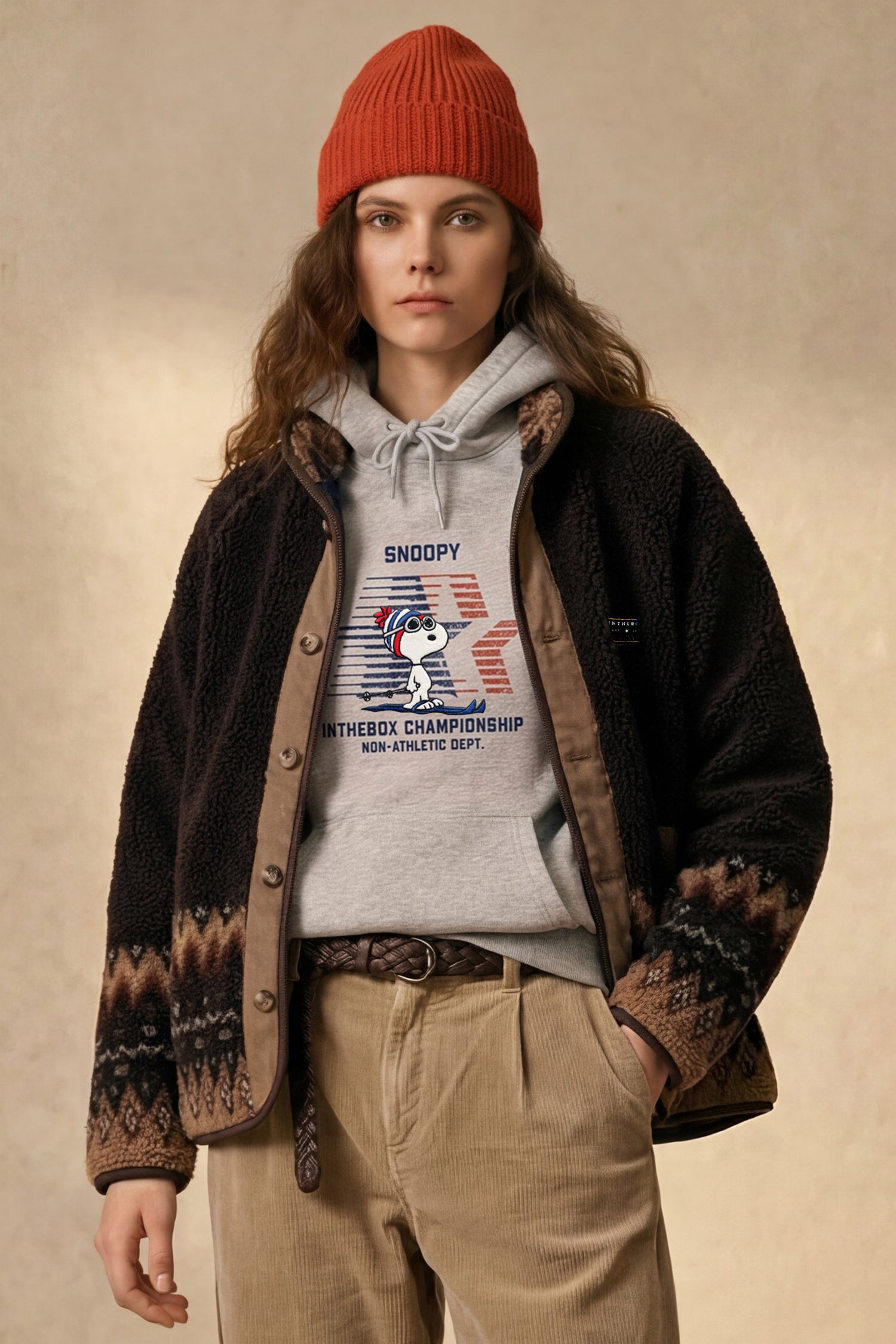 FELPA HOODIE SNOOPY STARS GRIGIO MELANGE
