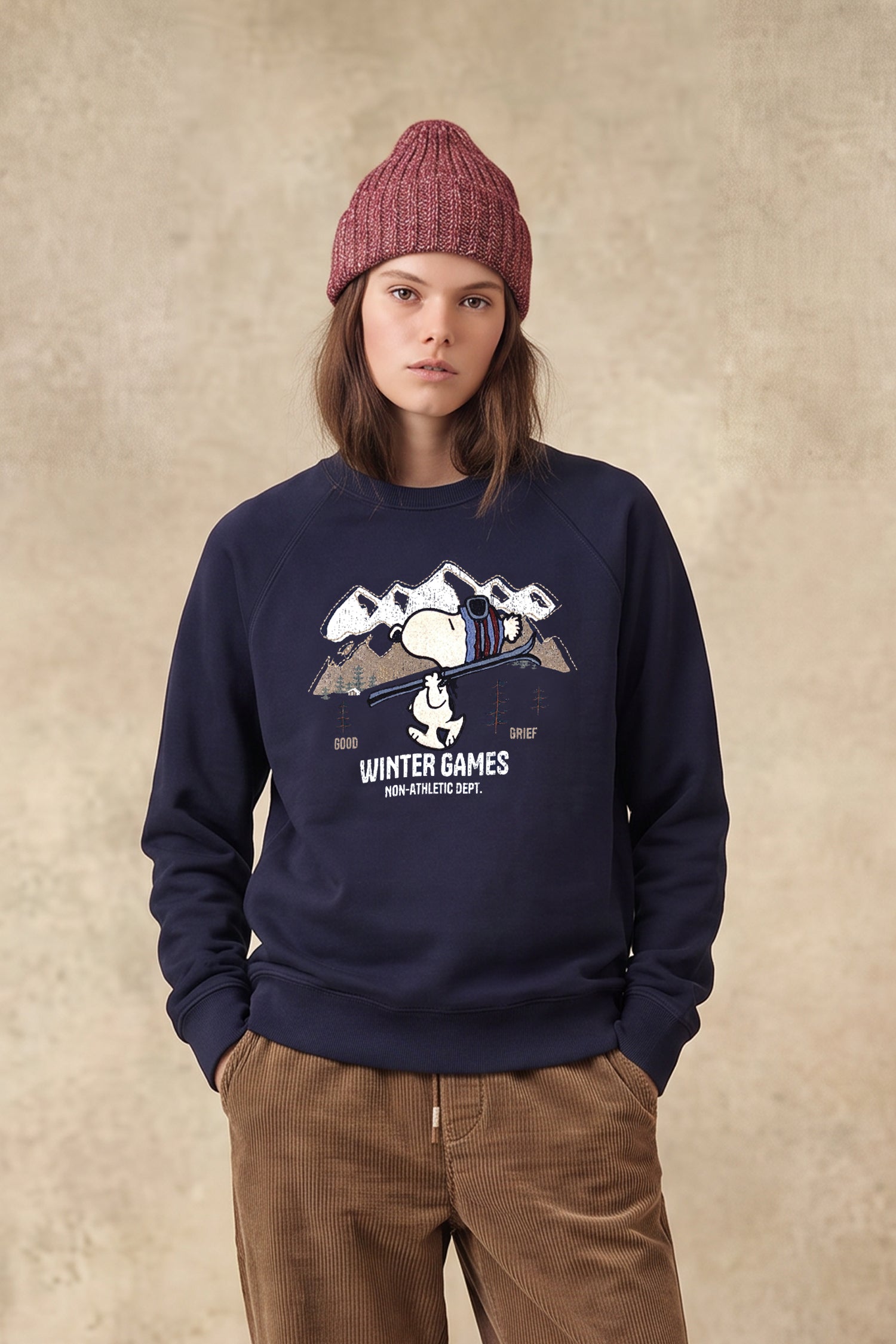 FELPA GIROCOLLO SNOOPY WINTER GAMES BLU