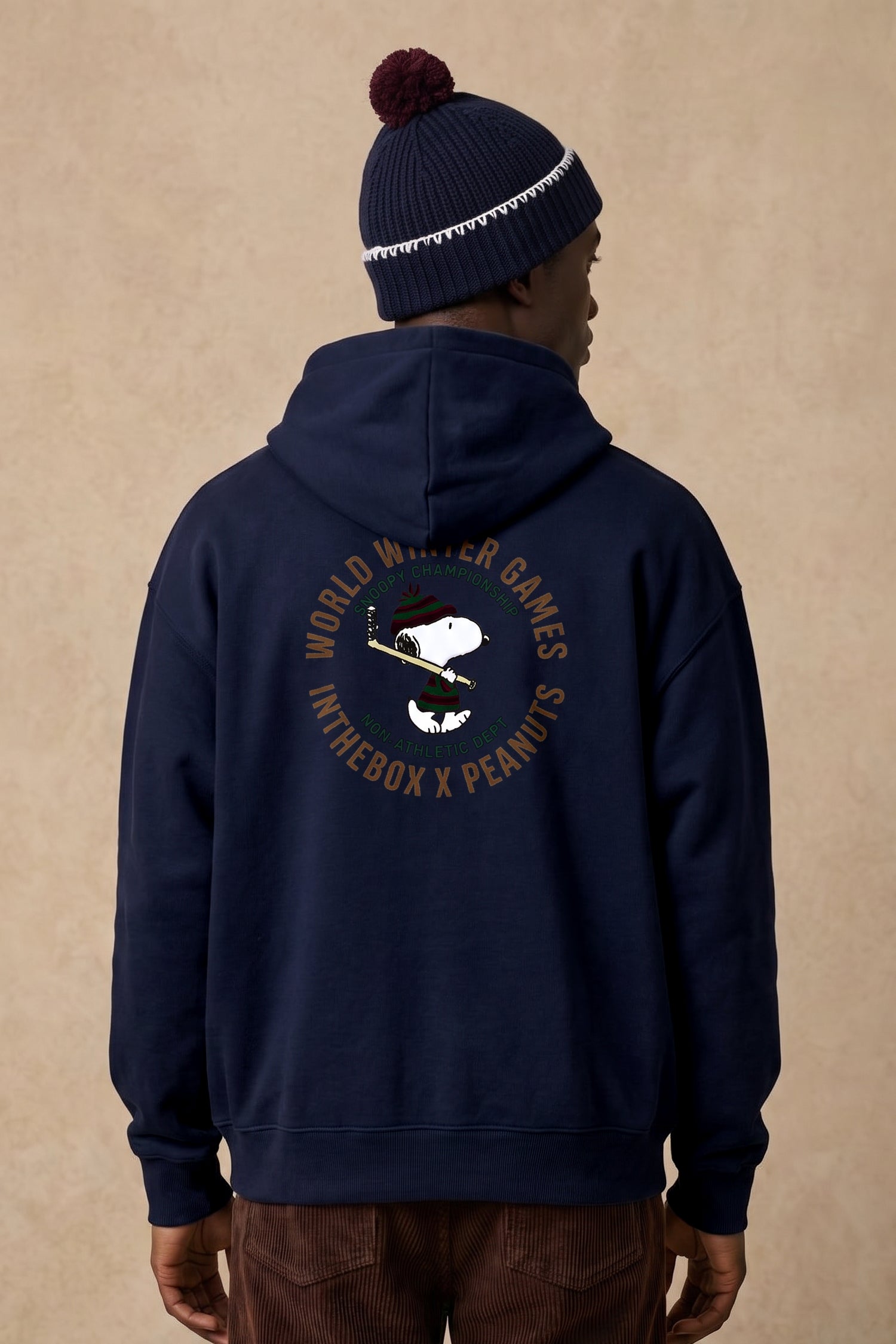 FELPA HOODIE SNOOPY WORLD WINTER GAMES HOCKEY BLU