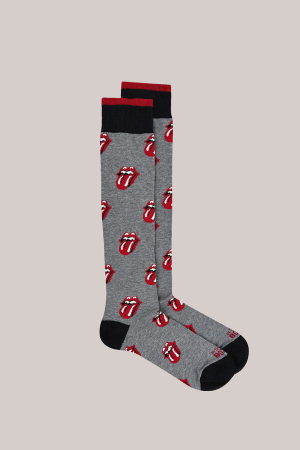CALZE ROLLING STONES CLASSIC LOGO ALLOVER GRIGIO MELANGE