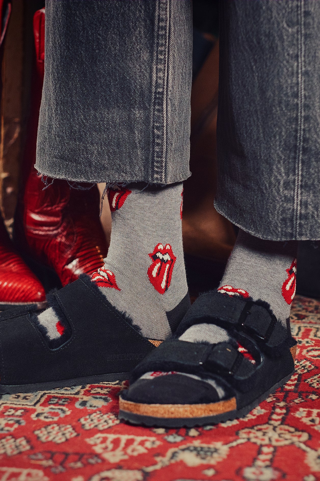 CALZE ROLLING STONES CLASSIC LOGO ALLOVER GRIGIO MELANGE