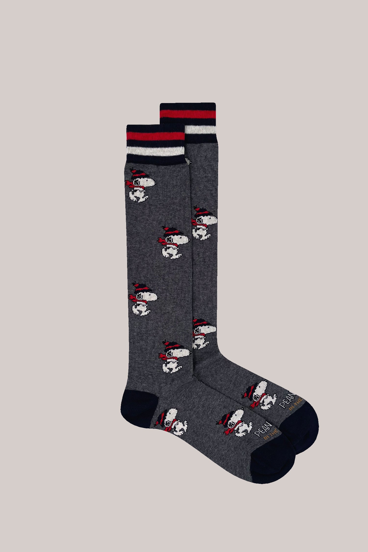 CALZE SNOOPY RUNNING ALLOVER GRIGIO SCURO