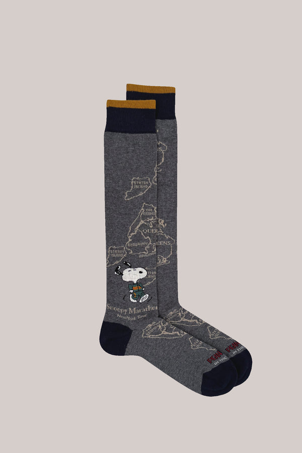 CALZE SNOOPY MARATHON GRIGIO SCURO