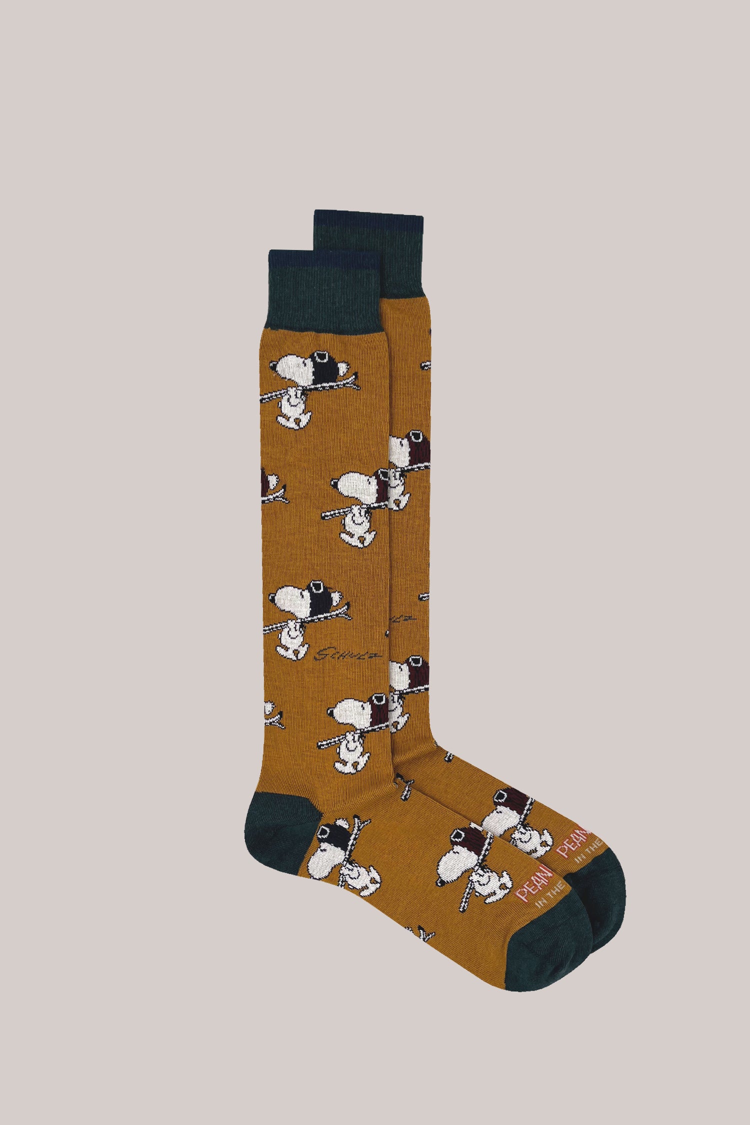 CALZE SNOOPY SKI ALLOVER GIALLO SCURO