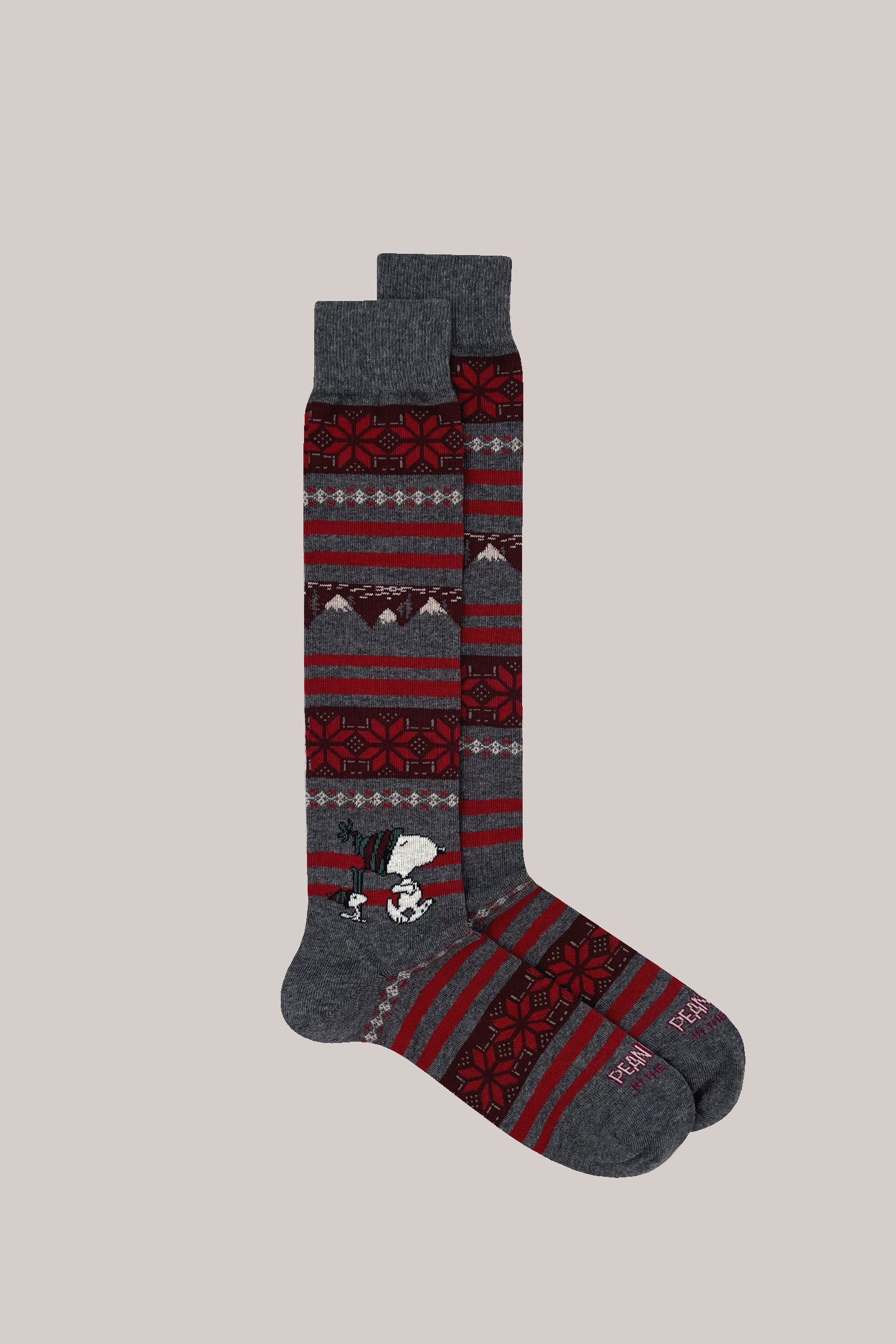 CALZE SNOOPY CHRISTMAS RIGHE GRIGIO SCURO