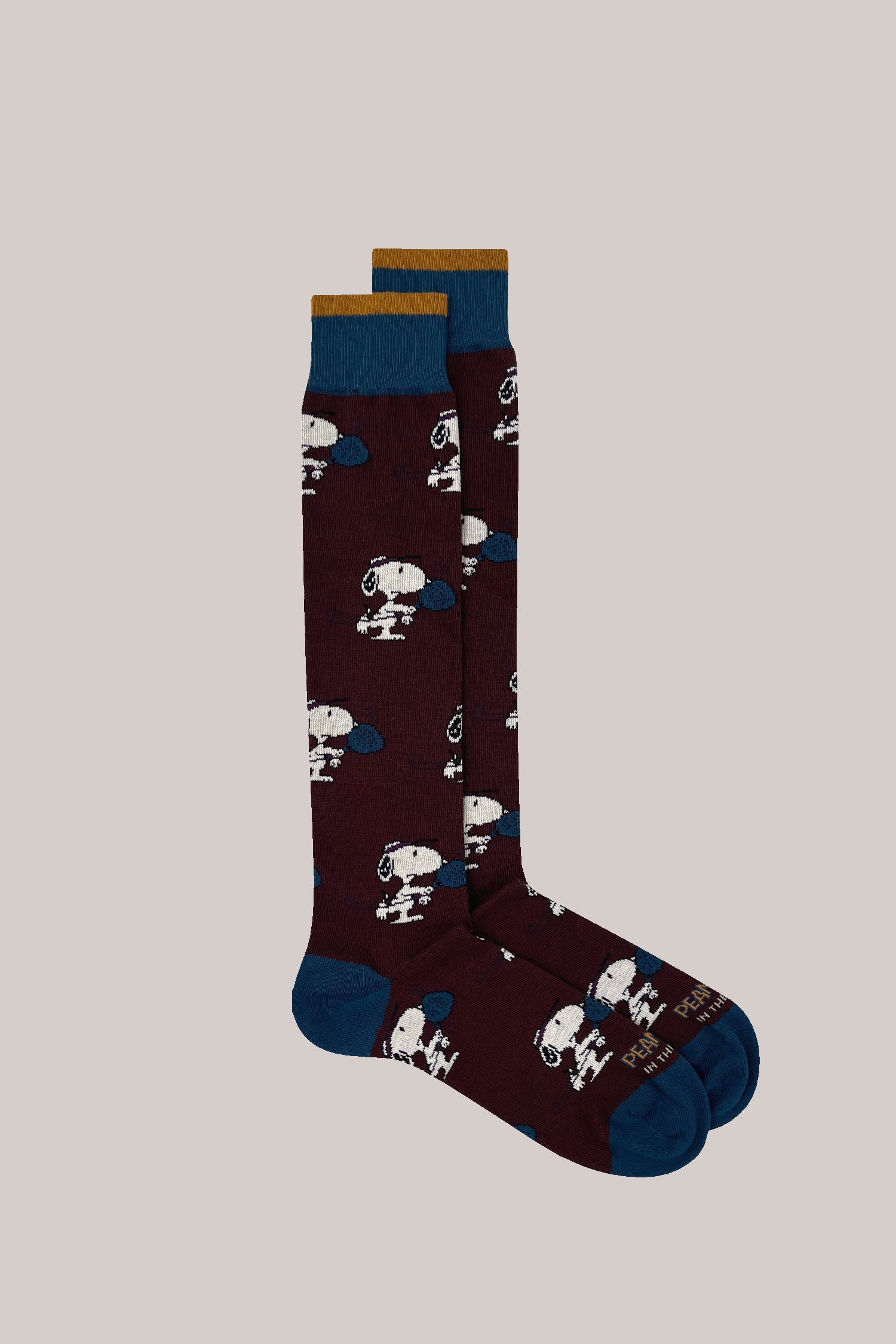CALZE SNOOPY PADDLE ALLOVER MARRONE