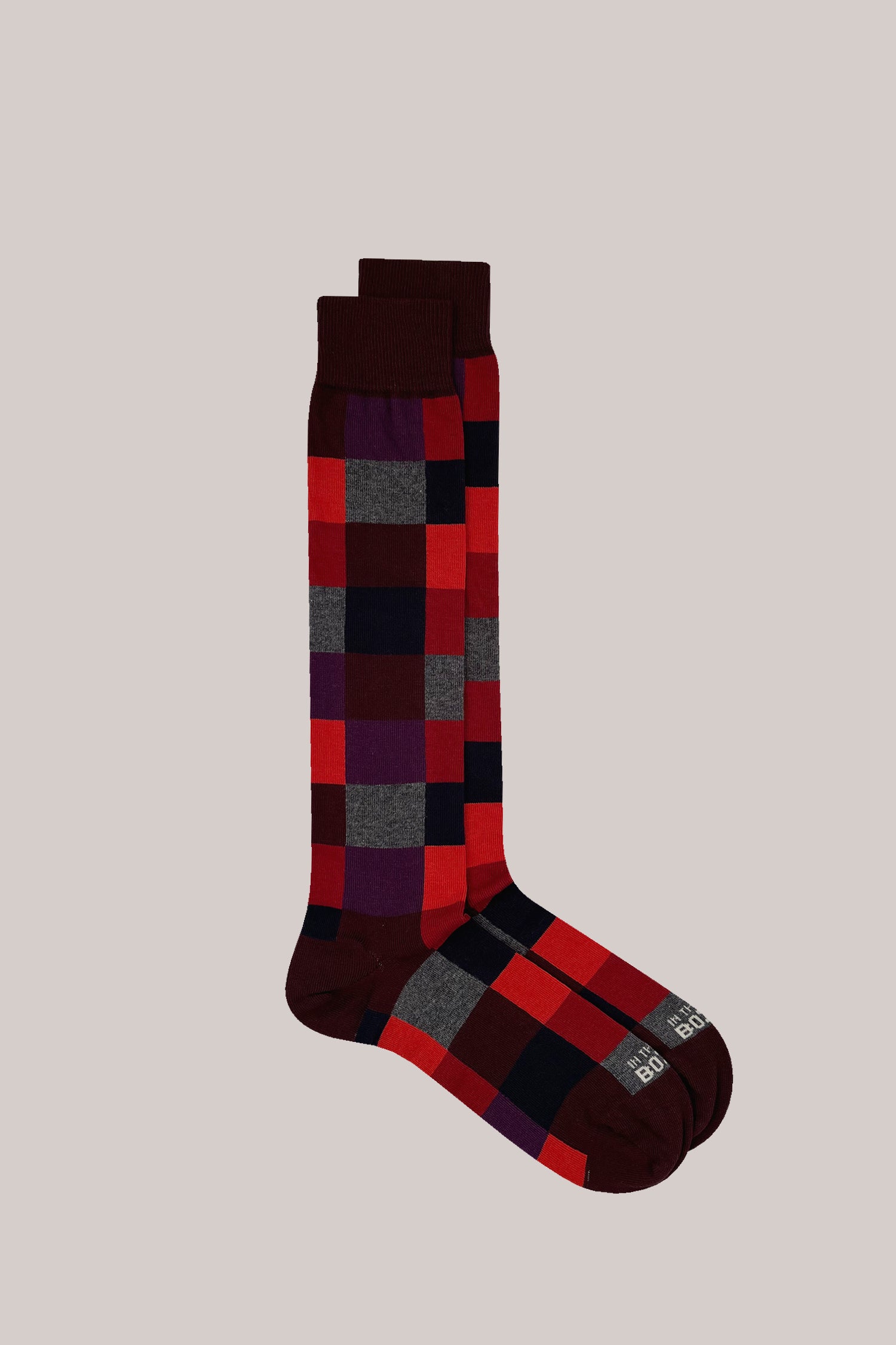 CALZE SQUARE PRUGNA MULTICOLOR