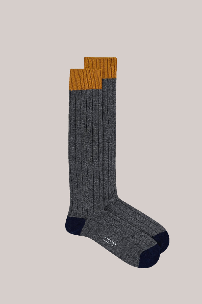 CALZE CACHEMIRE BASIC GRIGIO SCURO