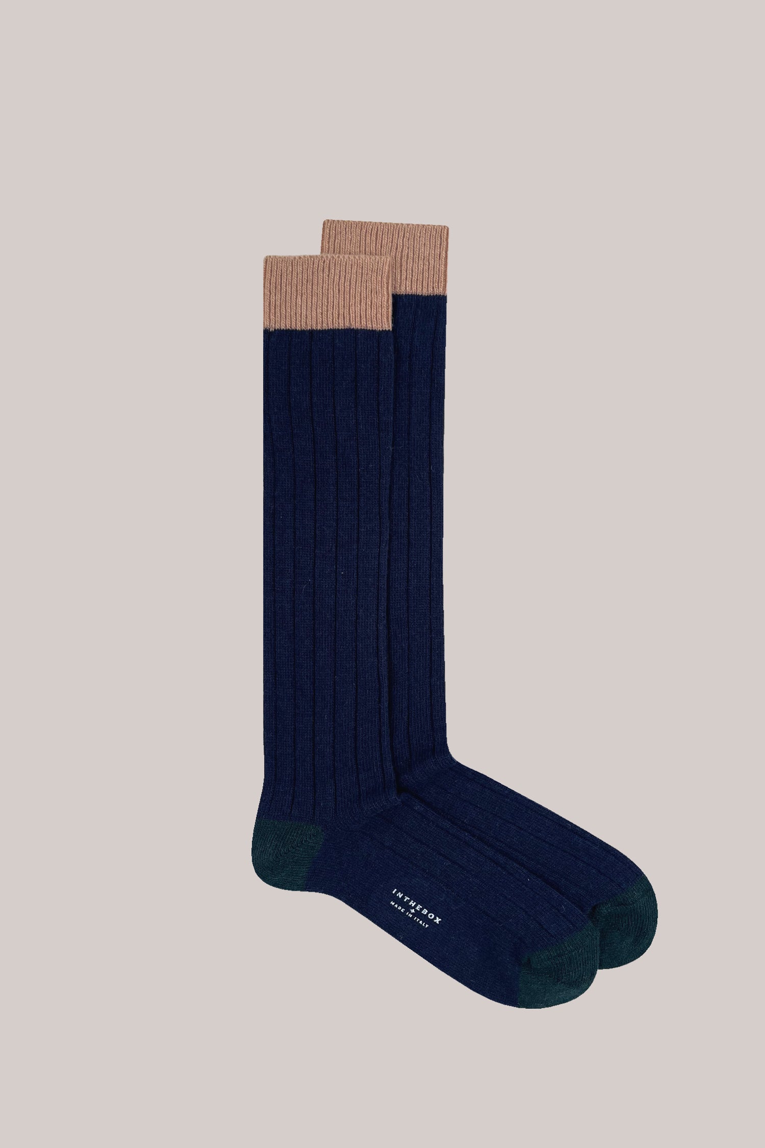 CALZE CACHEMIRE BASIC BLU