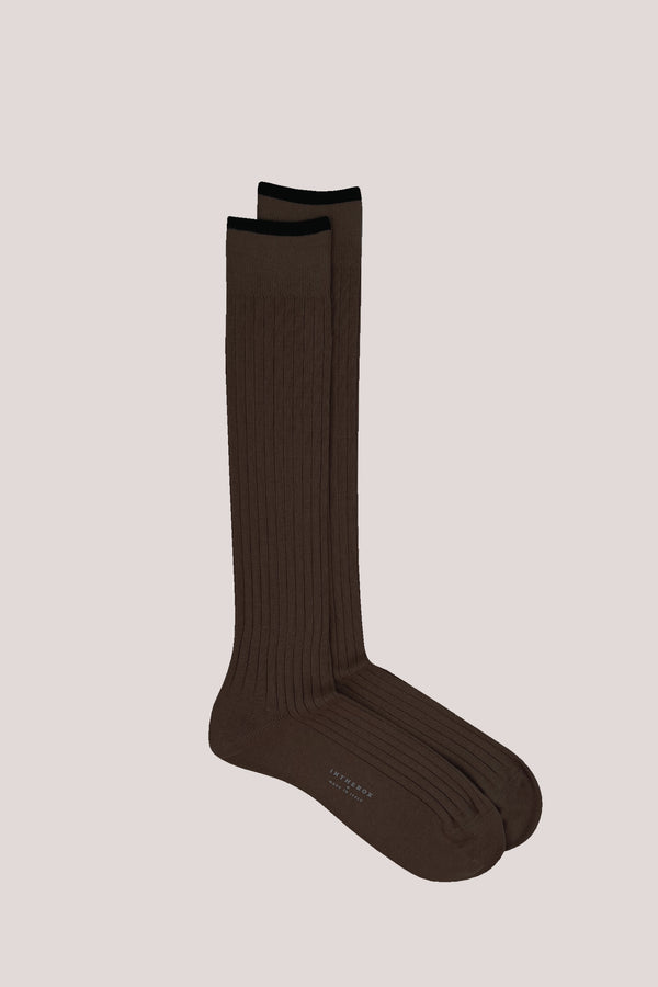 CALZE COTTON BASIC MARRONE