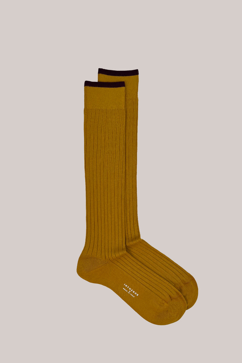 CALZE COTTON BASIC GIALLO SCURO