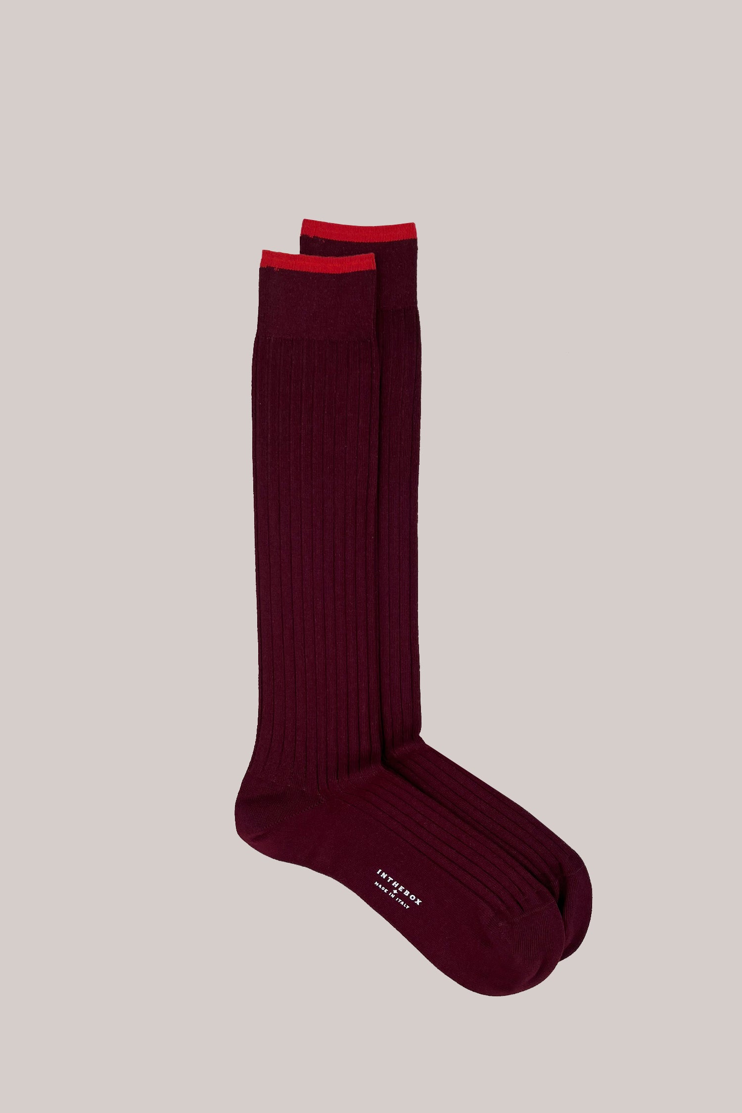 CALZE COTTON BASIC BORDEAUX