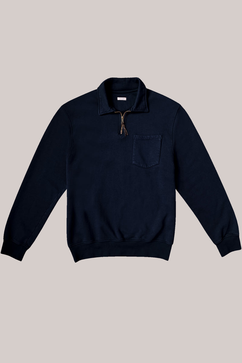 FELPA POLO ZIP POCKET BASIC BLU