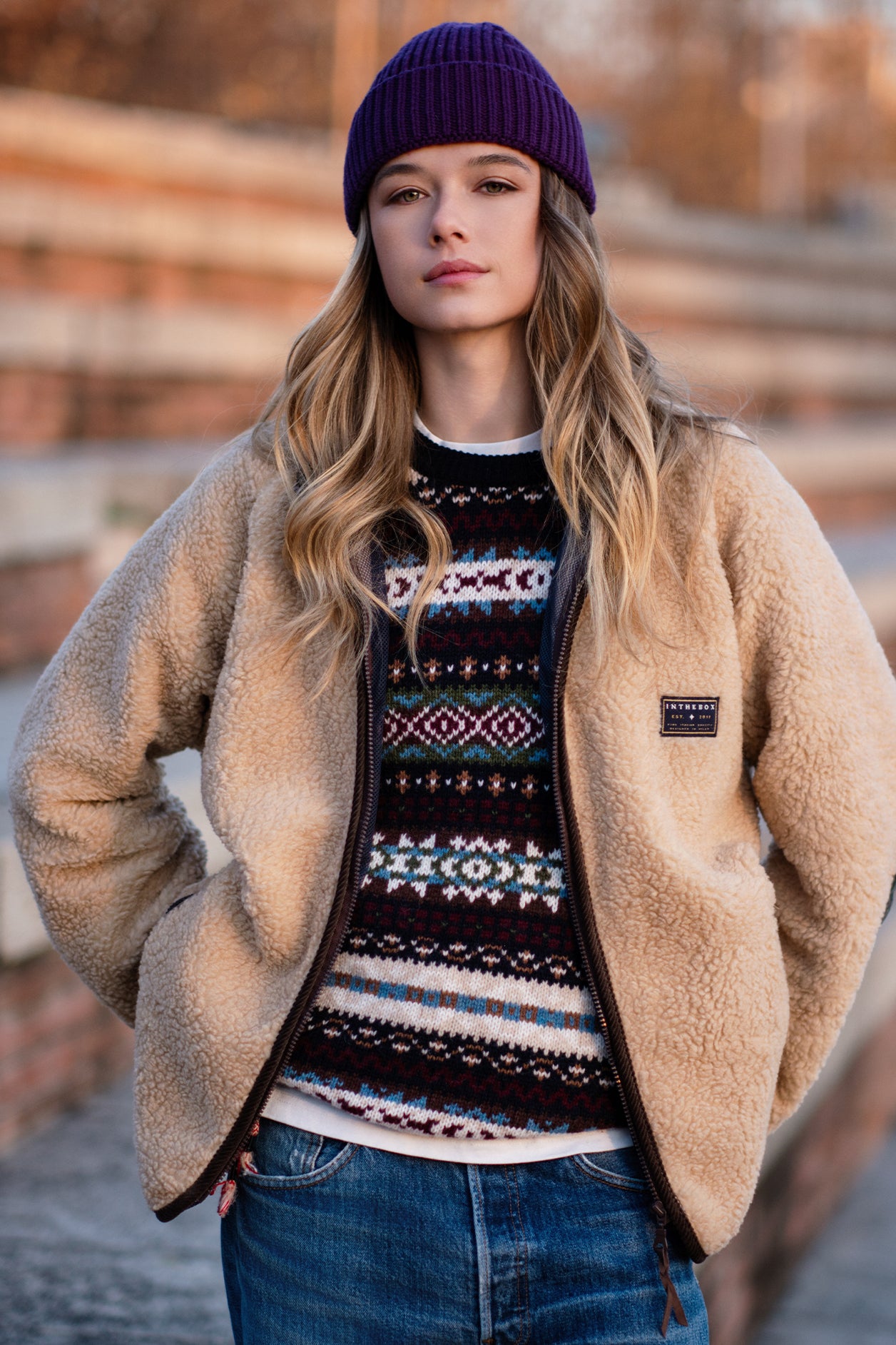 ORSETTO FUL ZIP TINTA UNITA SENZA TOPPE BEIGE