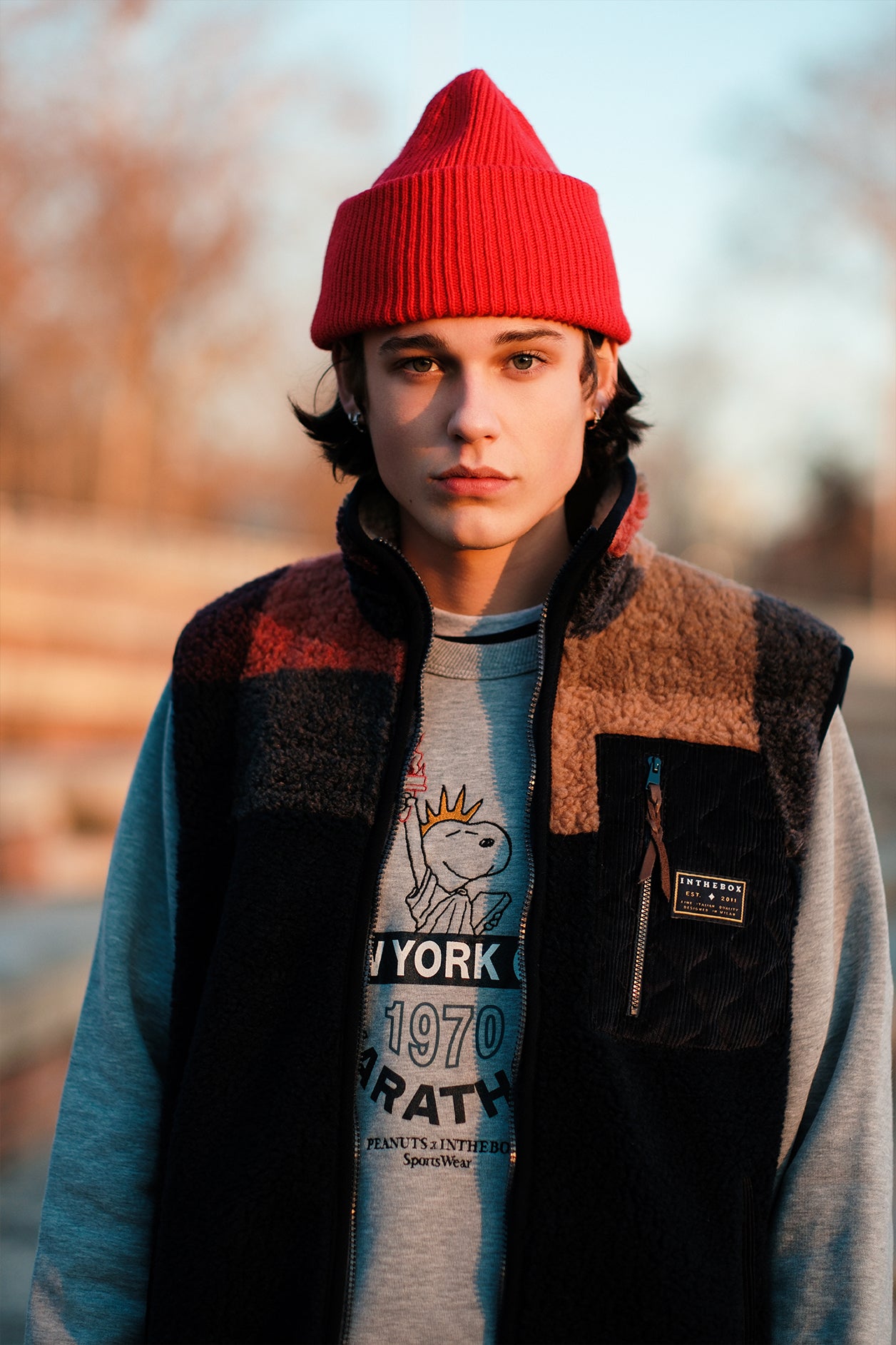 ORSETTO GILE' FULL ZIP CHECK ARANCIONE SCURO/MULTICOLOR