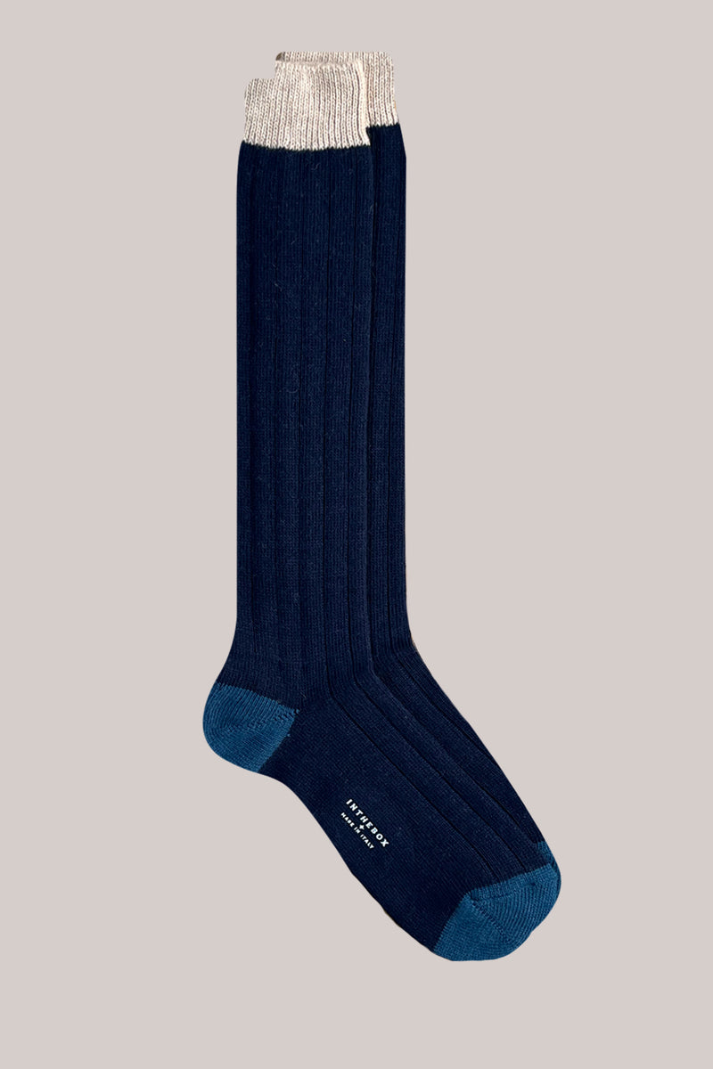 CALZE CACHEMIRE BASIC BLU