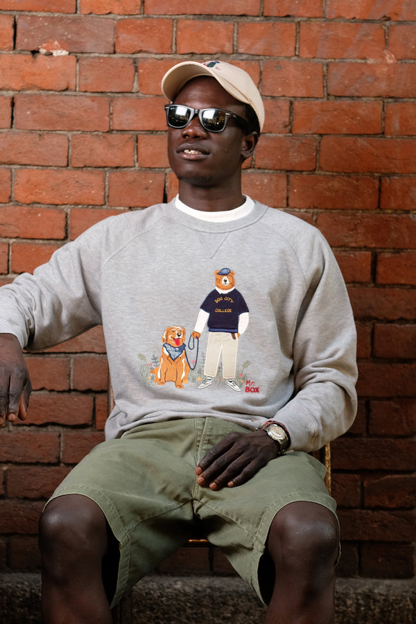 FELPA GIROCOLLO SPRING MR. BOX GRIGIO MELANGE