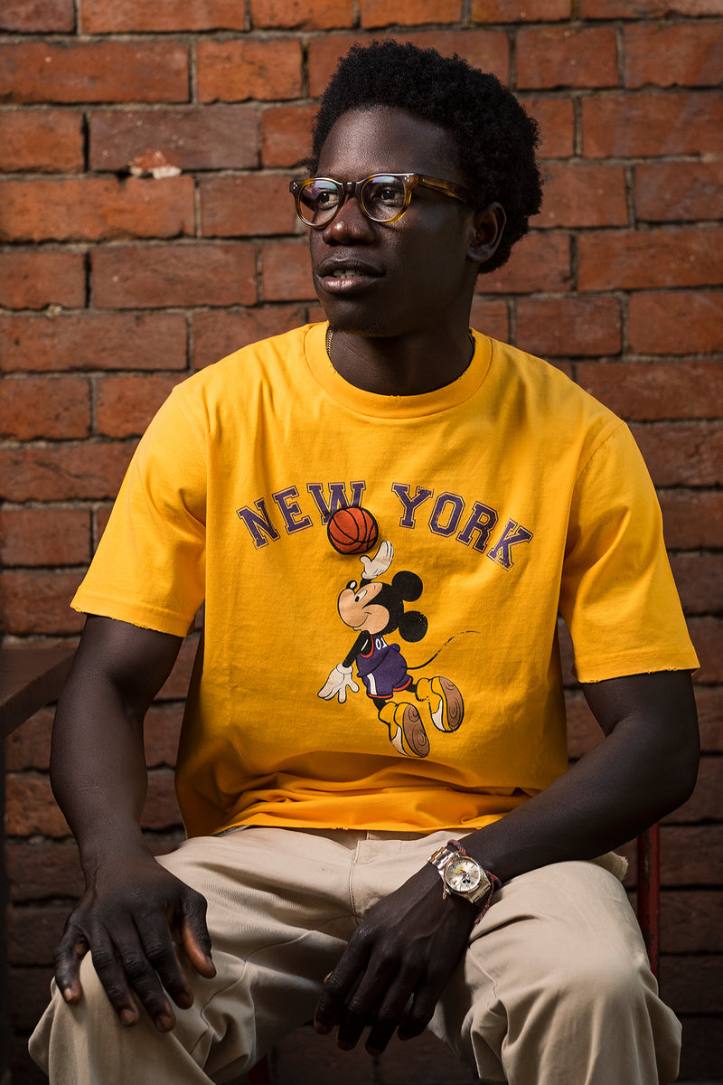 T. SHIRT MICKEY BASKET VINTAGE GIALLO SCURO
