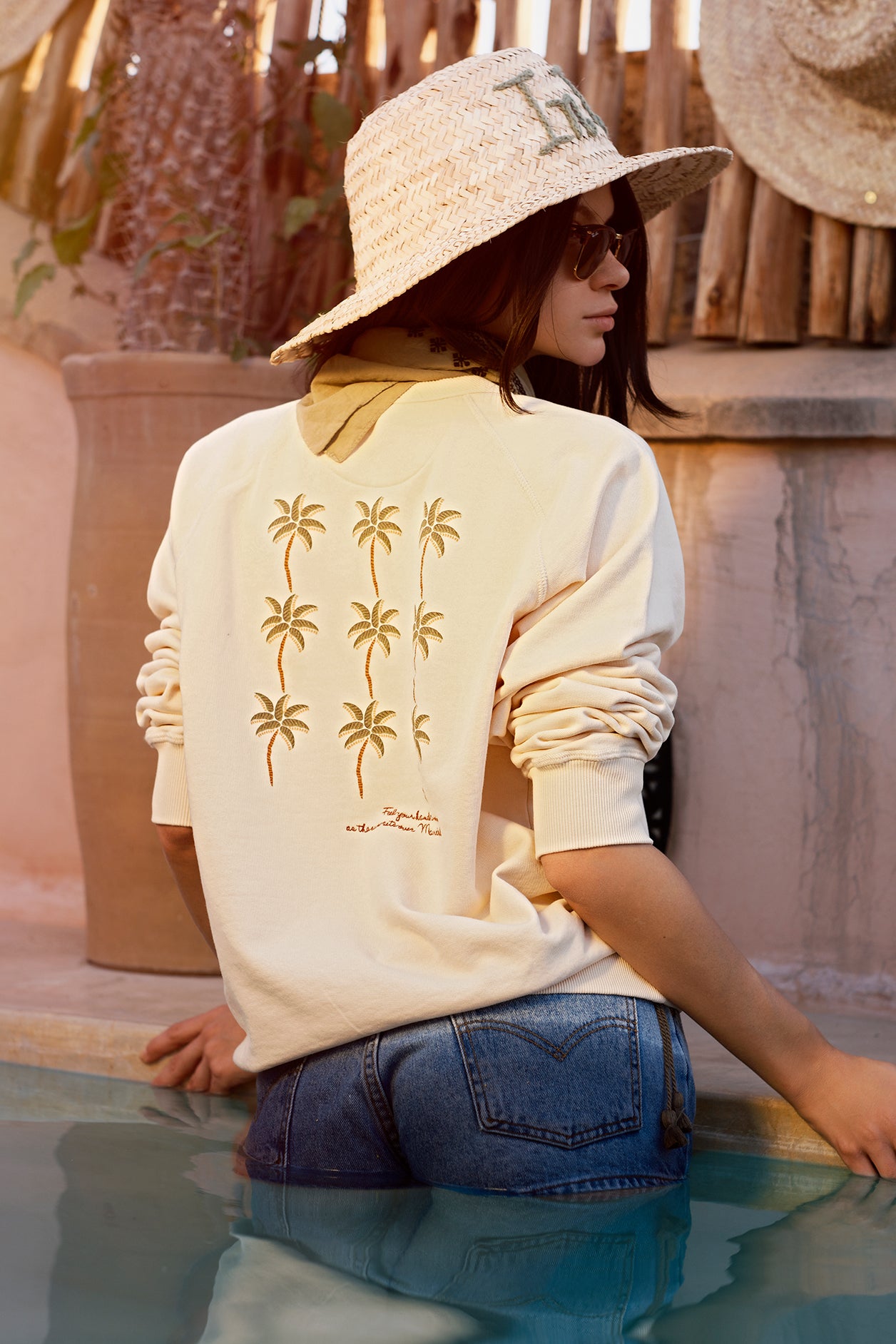 FELPA GIROCOLLO PALMS PANNA