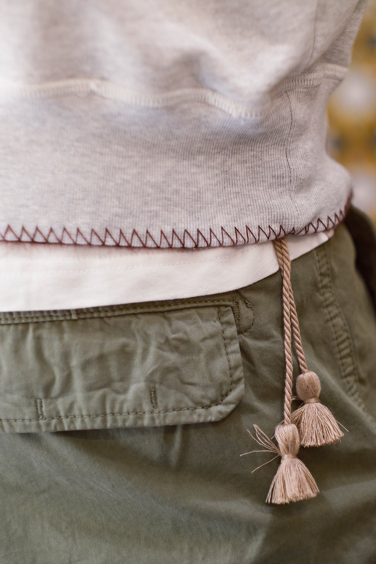 FELPA GIROCOLLO GARMENT DYED GRIGIO MELANGE